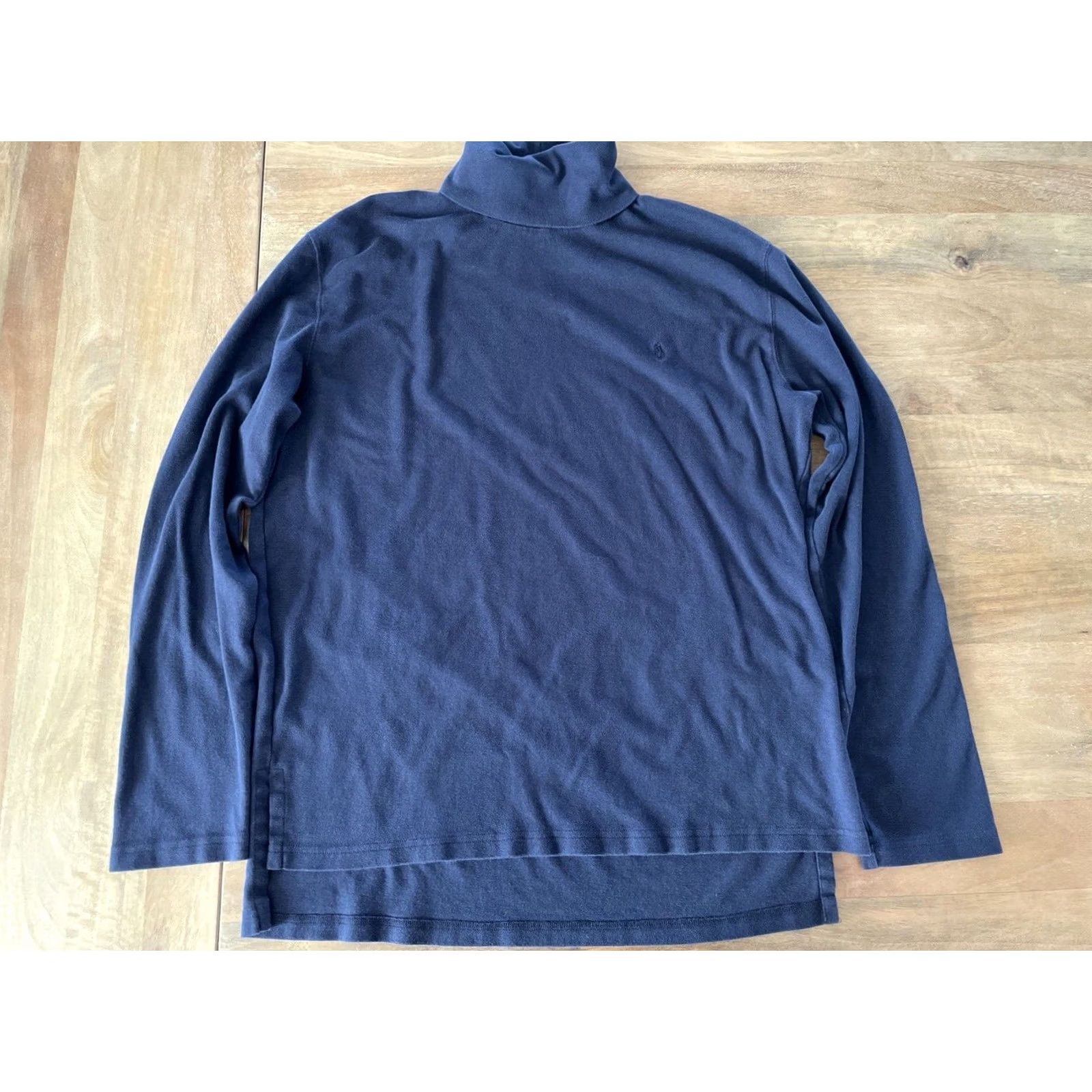 Polo Ralph Lauren VTG Polo Ralph Lauren Turtleneck Pullover Longsleeve Sweatshirt Mens Large Navy Blue 90s Classic USA Polo Ralph Lauren Sweater Men L Knit Cotton Size US L / EU 52-54 / 3 - 2 Thumbnail