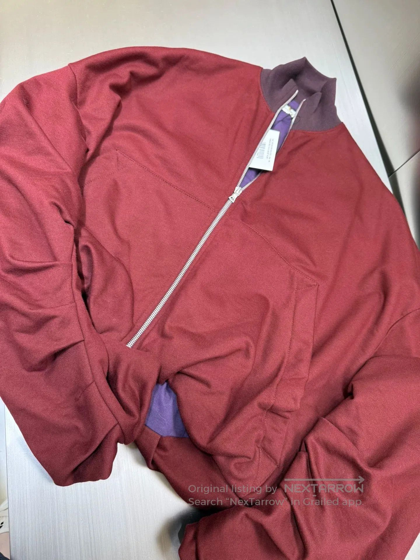 Dries Van Noten Dries Van Noten Burgundy Sweatshirt Jacket. Size US XS / EU 42 / 0 - 3 Thumbnail