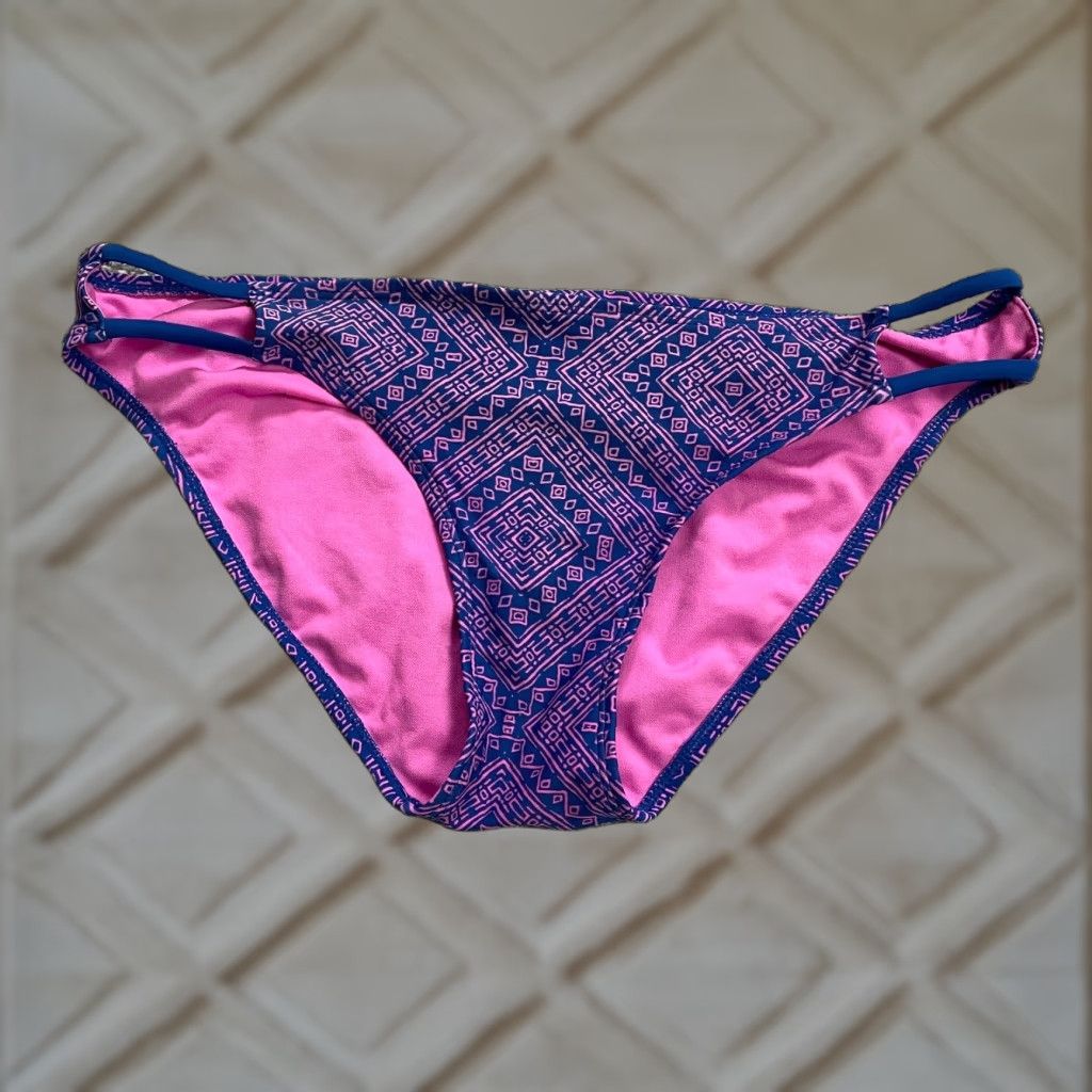Pinko Unbranded Women's Bikini Bottom L Purple Pink Geometric Mid Rise Summer Beach Swimwear Size 36" / US 14 / IT 50 - 1 Thumbnail