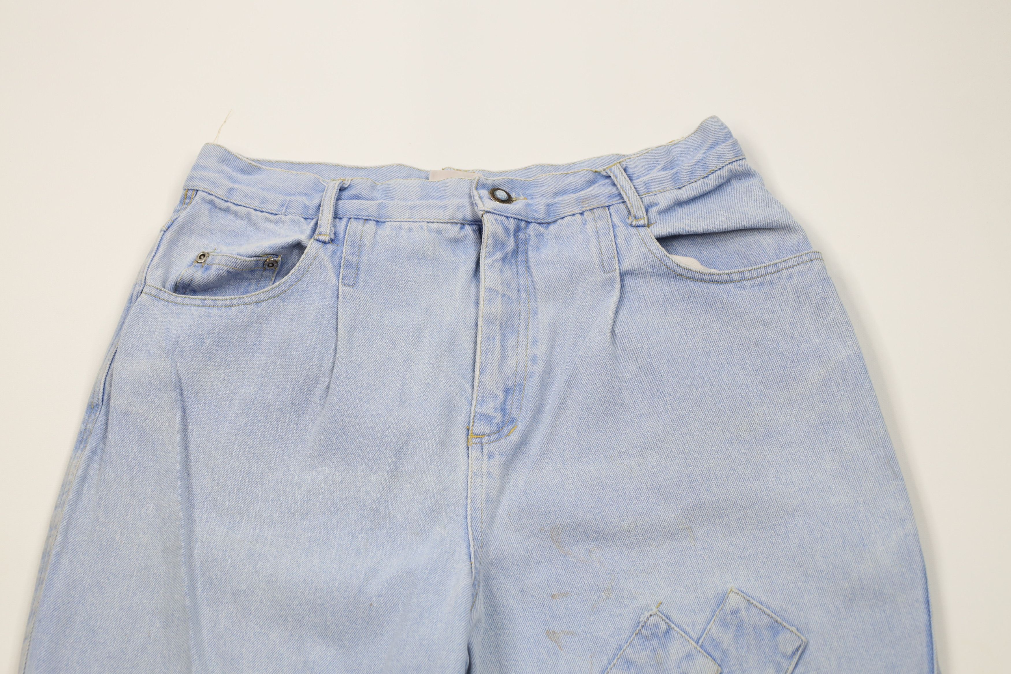 Vintage Vintage 80s 90s Streetwear Diamond Patch Cuffed Denim Jeans Size 30" / US 8 / IT 44 - 2 Thumbnail