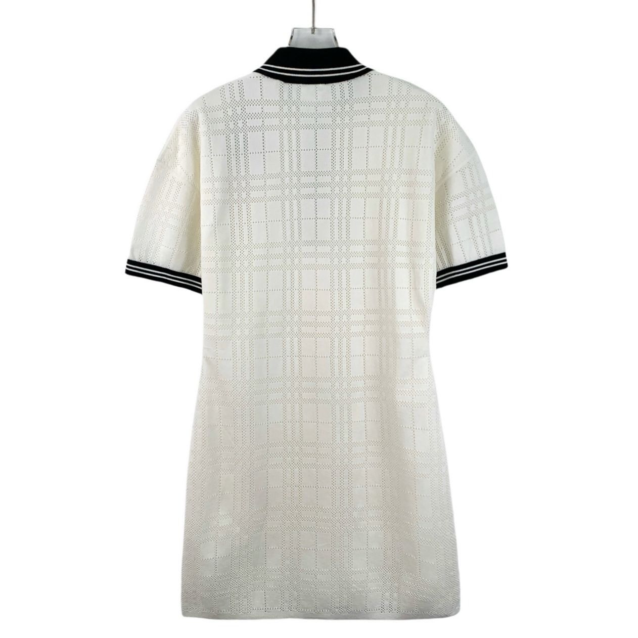 Burberry Burberry Beige Checkered Hollow Cotton Short-Sleeved Polo Dr Size S / US 4 / IT 40 - 8 Thumbnail