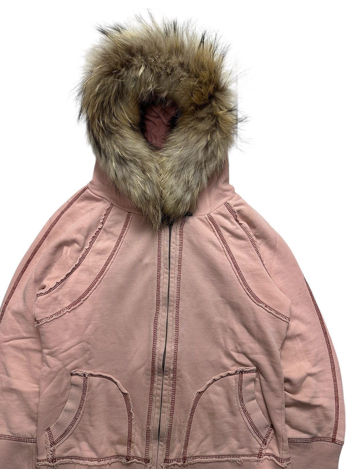 Beauty Beast DISTRESSED Blue Moon Blue FUR ZIP HOODIE IFSIX LGB STYLE Size S / US 4 / IT 40 - 2 Thumbnail