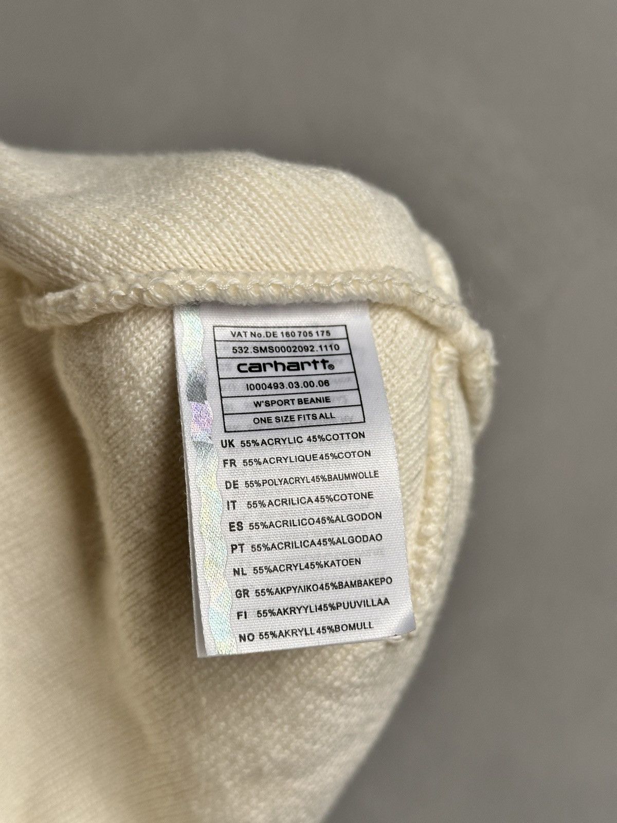Carhartt Wow 😻 White Beanie Carhartt Y2K Streetwear Outdoor Arcteryx Size ONE SIZE - 7 Thumbnail