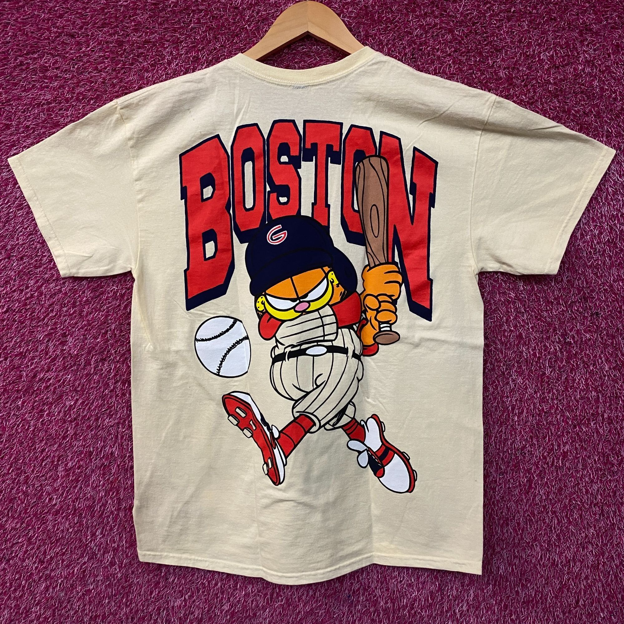 Nickelodeon Garfield Boston Baseball Cartoon Graphic Design T-Shirt Larg Size US L / EU 52-54 / 3 - 4 Thumbnail