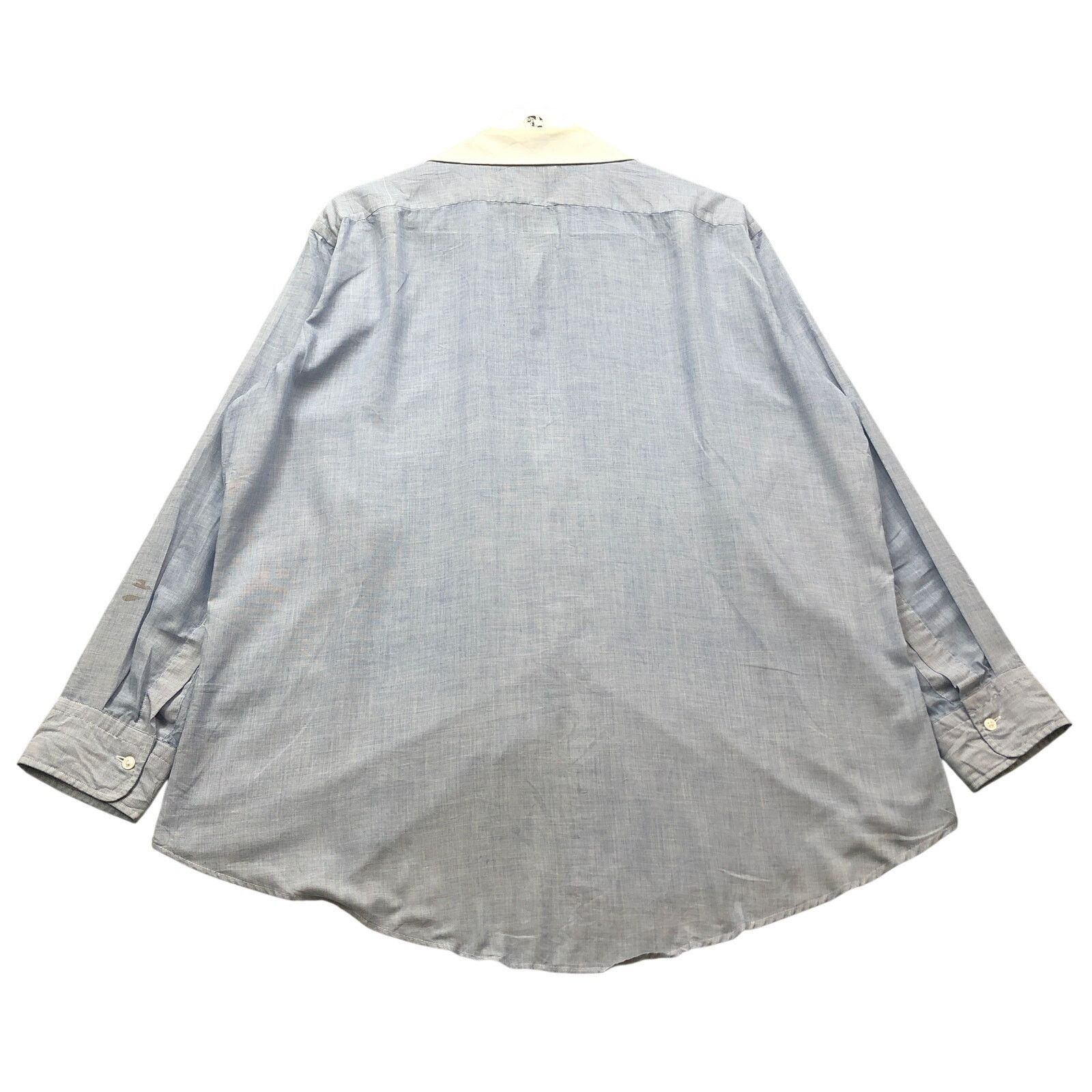 Christian Dior Monsieur Vintage Christian Dior Monsieur Button Shirt Mens XL Blue Size US XL / EU 56 / 4 - 2 Thumbnail
