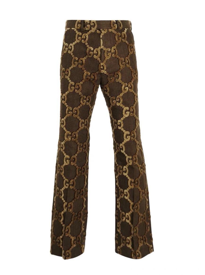 Gucci Gucci GG monogram brown velvet blazer/suit jacket & trousers Size 48R - 6 Thumbnail