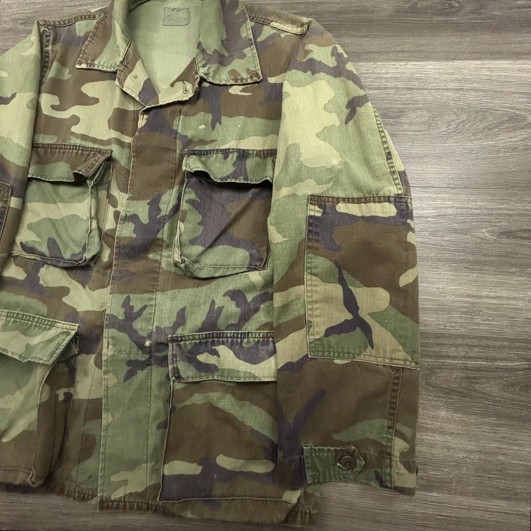 Vintage VINTAGE U.S. Military Jacket Mens M Green Woodland Camouflage Field Jacket Size US M / EU 48-50 / 2 - 4 Thumbnail