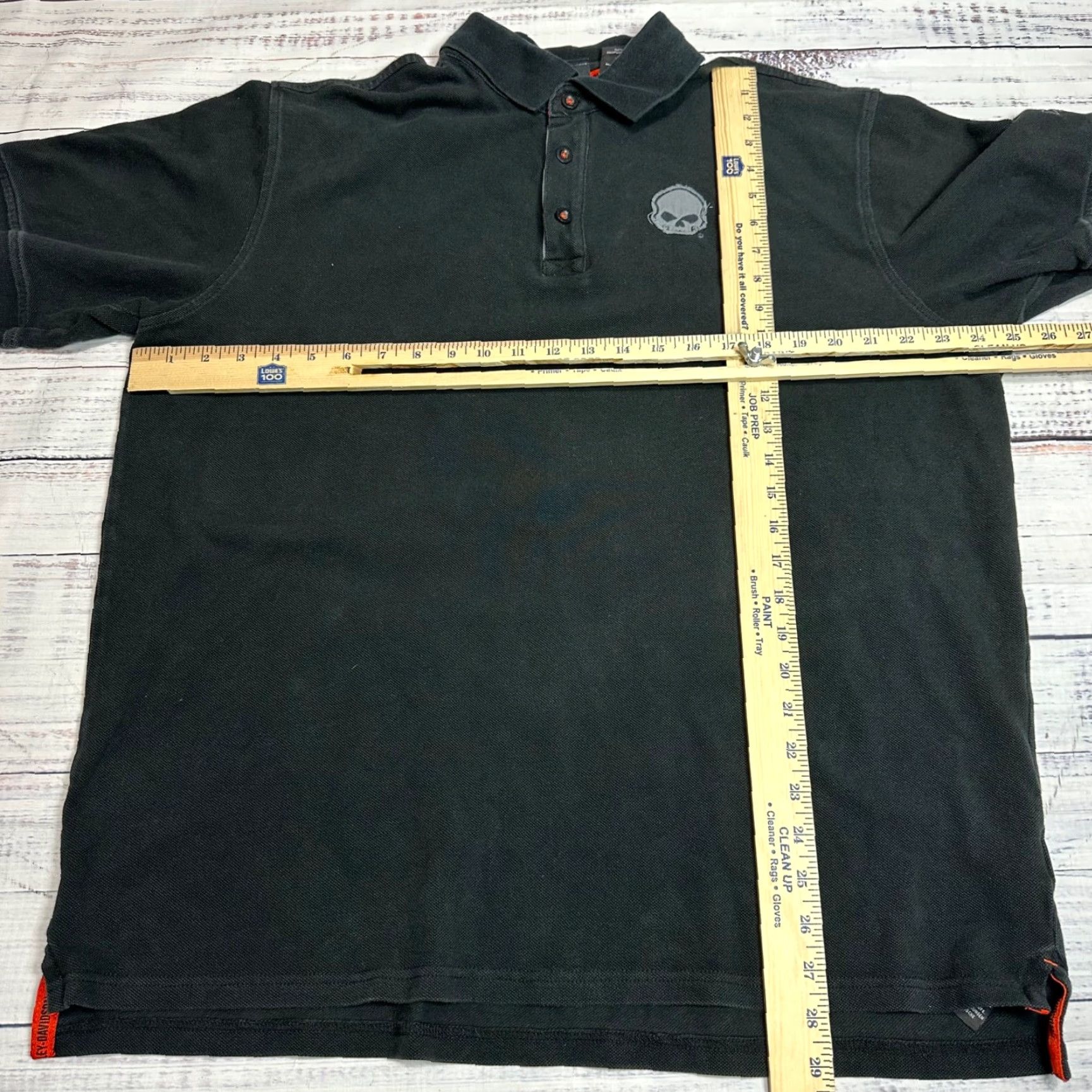 Harley Davidson Harley-Davidson Mens Polo Shirt XL Black Back Graphic Skull Flames Shirt Mens XL Black Skull Flames Polo Size US XL / EU 56 / 4 - 2 Thumbnail