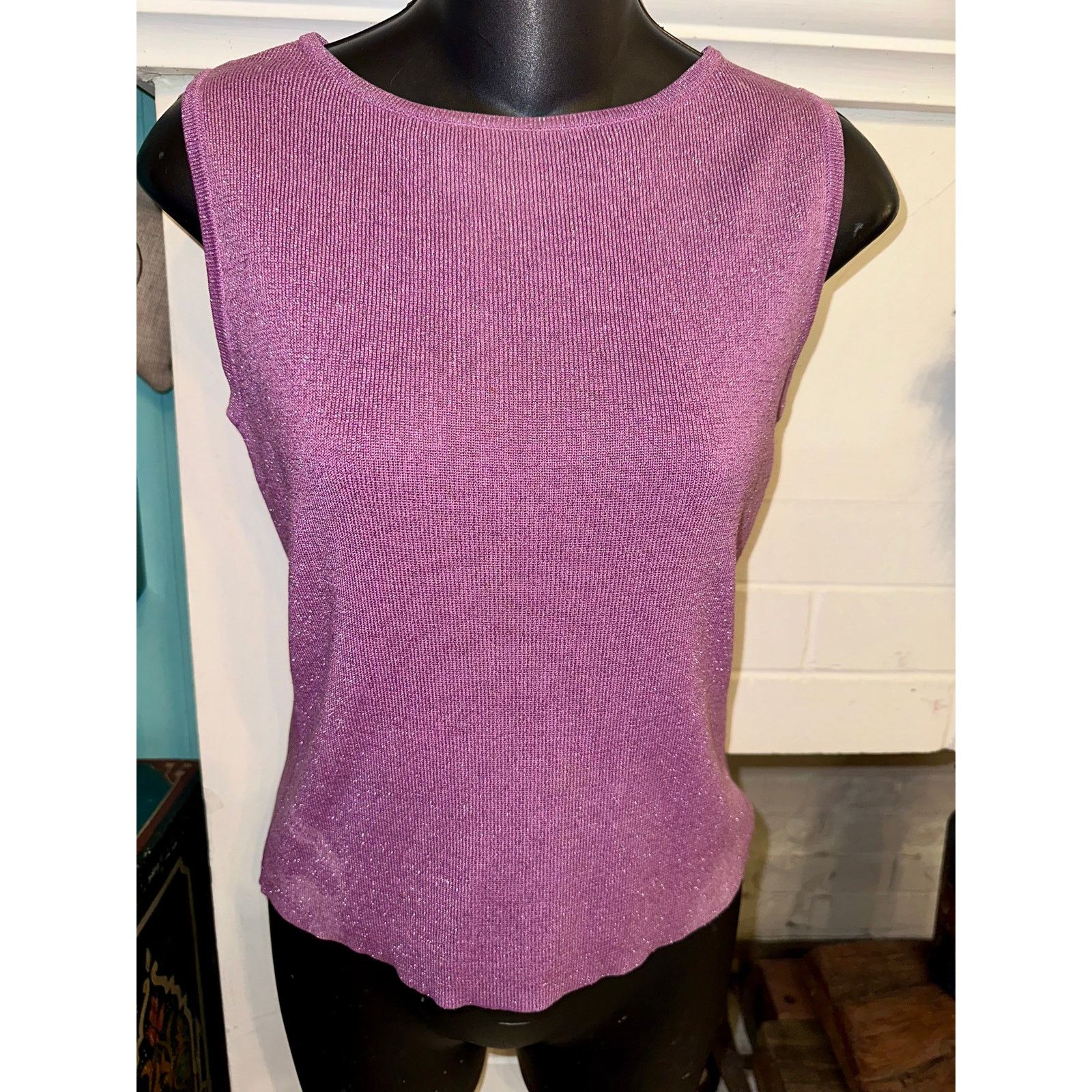 Vintage VINTAGE PURPLE CASHMERE SWEATER SET HOODIE + LAVENDER TANK Size S / US 4 / IT 40 - 3 Thumbnail