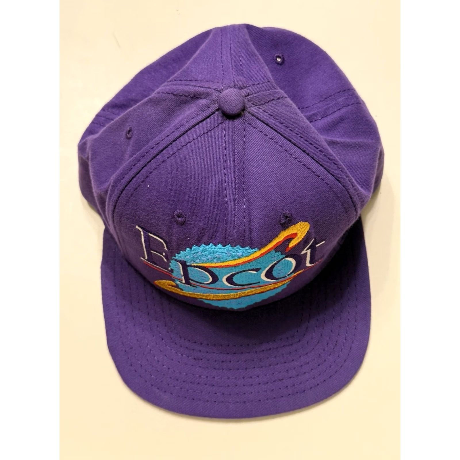 Disney VINTAGE Disney Snapback Hat OSFA Men Purple Twill Adjustable 90s Epcot Goofy Mickey Minnie Logo Hat Size ONE SIZE - 2 Thumbnail