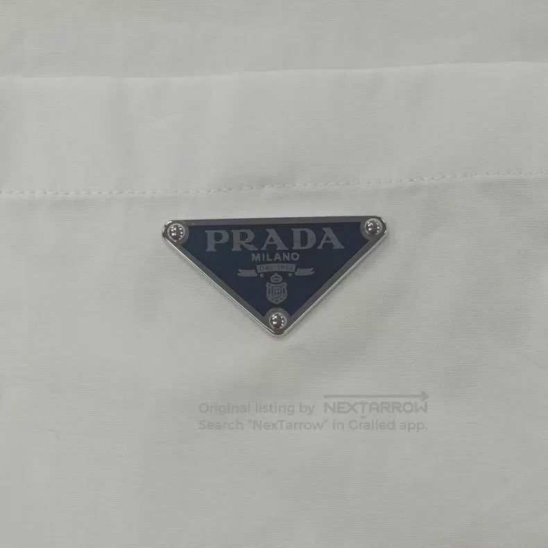Prada Prada White pocket triangle logo shirt Size XS / US 0-2 / IT 36-38 - 7 Thumbnail