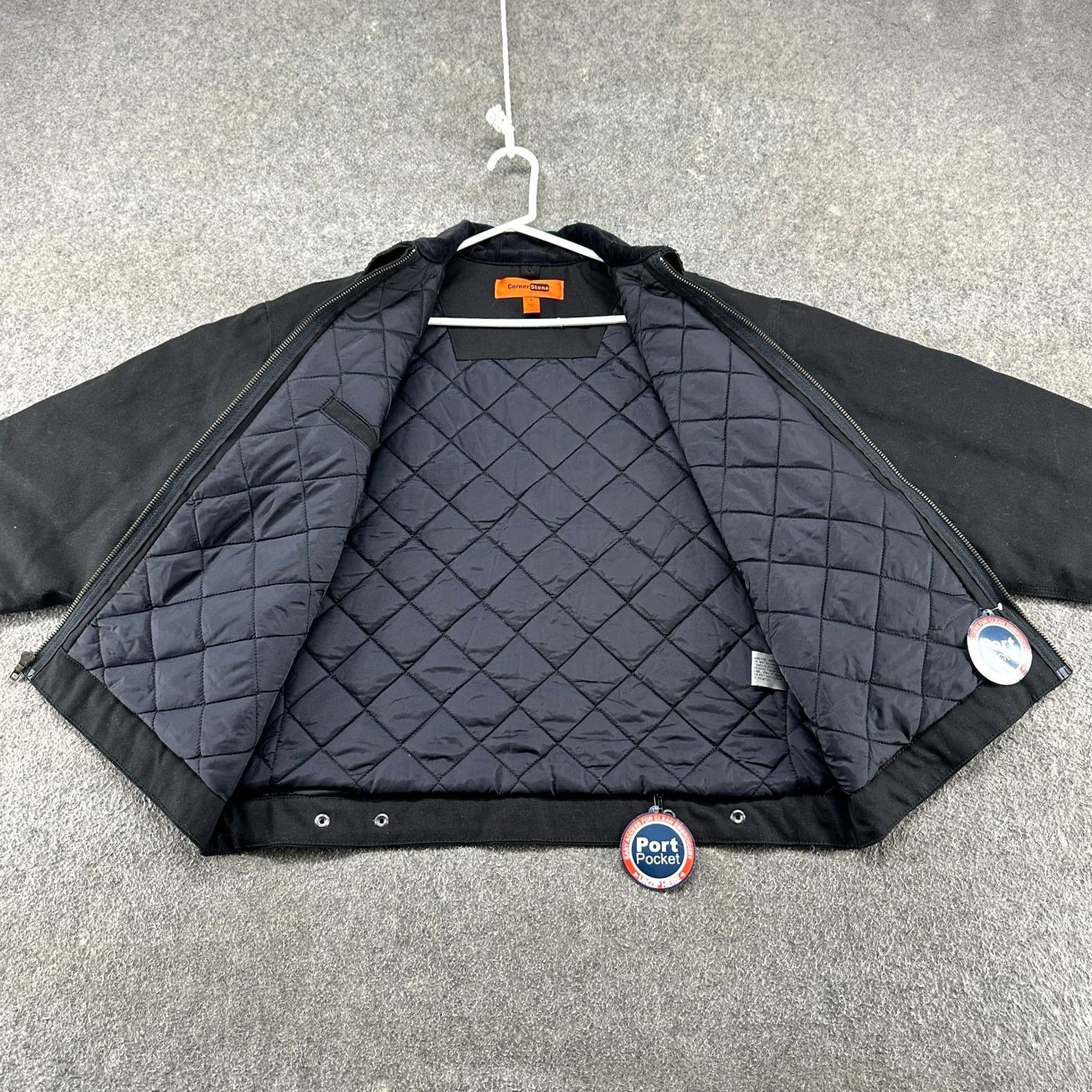 Vintage Corner Stone Bomber Jacket Mens L Black Canvas Quilted Lined Workwear 90s Vintage? Size US L / EU 52-54 / 3 - 2 Thumbnail