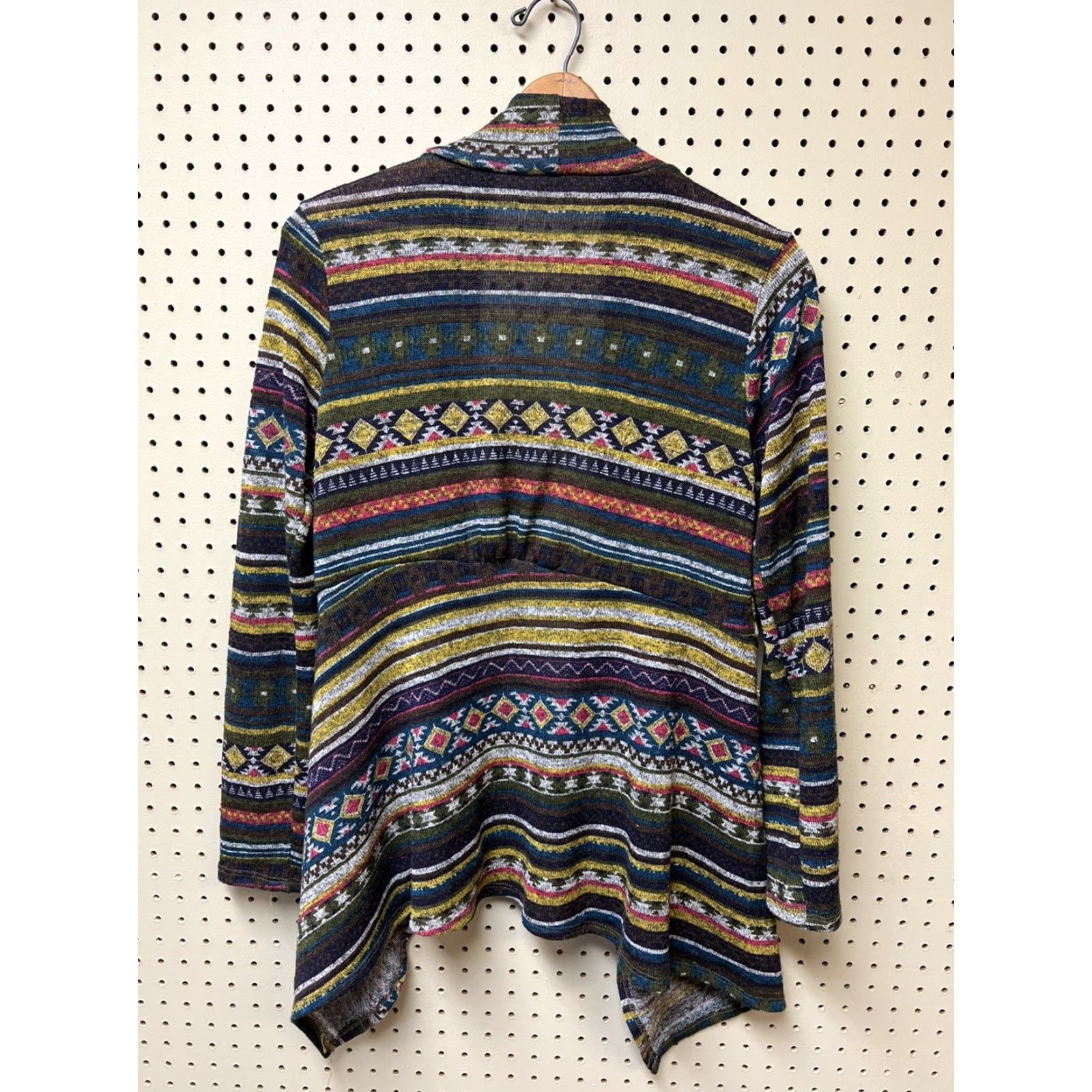 Vintage Womens M Celeste Knit Sweater Shawl Southwest Aztec Print Shirt Size M / US 6-8 / IT 42-44 - 2 Thumbnail