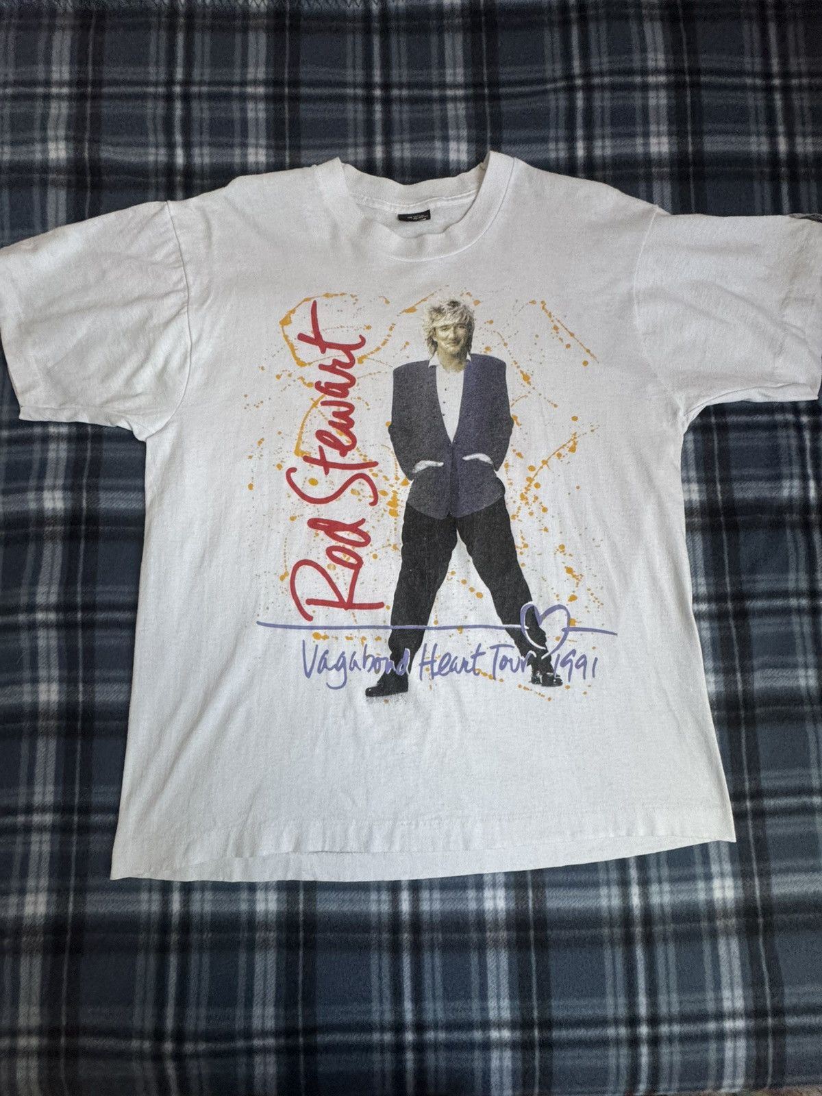 Other Vintage Screen Stars 1991 Rod Stewart Vagabond Heart Tour Size US XL / EU 56 / 4 - 1 Thumbnail