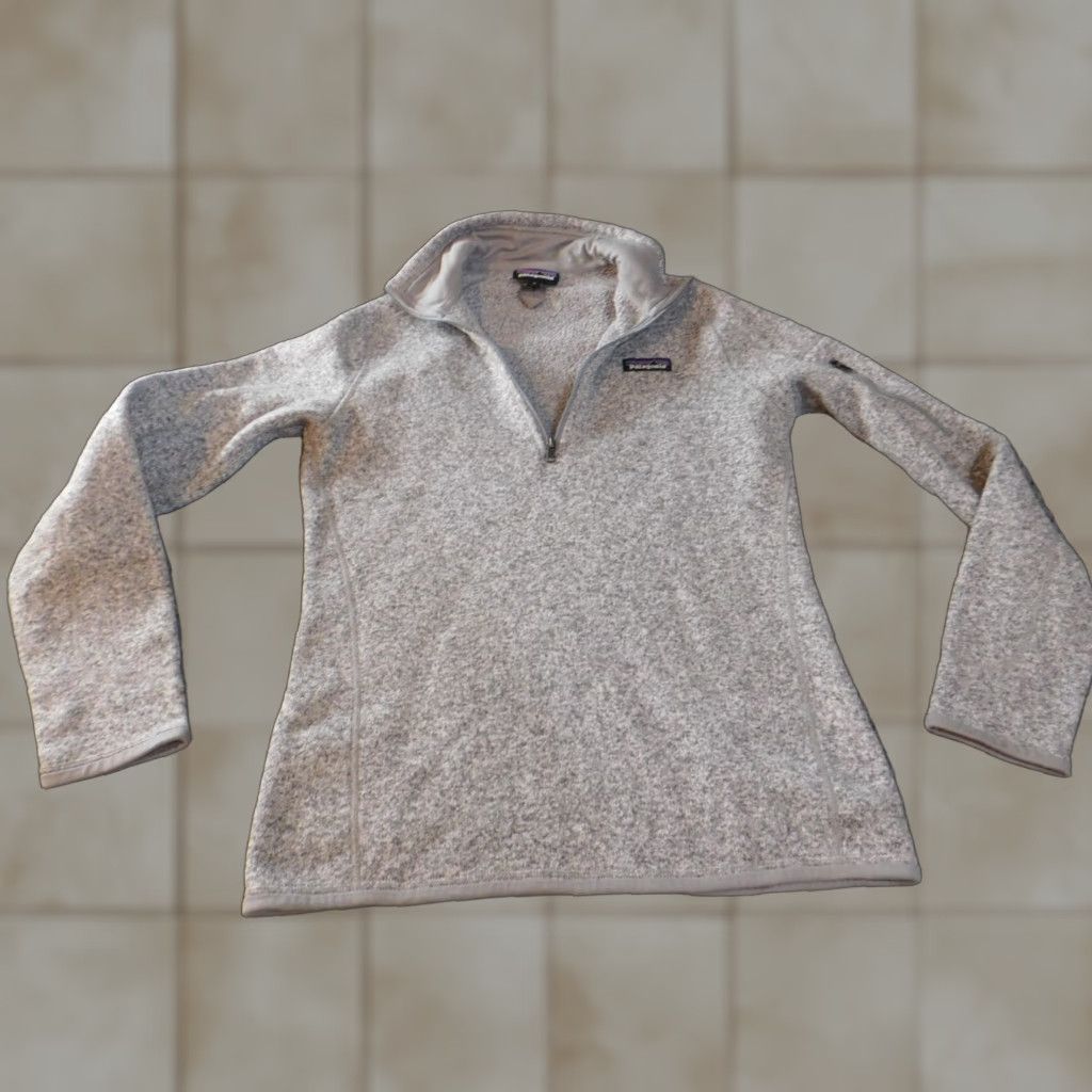 Patagonia Patagonia Sweater Women M Gray Pullover 1/4 Zip Fleece Outdoor Raglan Sleeve Logo Pocketed Regular Knit Open-Knit"} Size M / US 6-8 / IT 42-44 - 1 Thumbnail