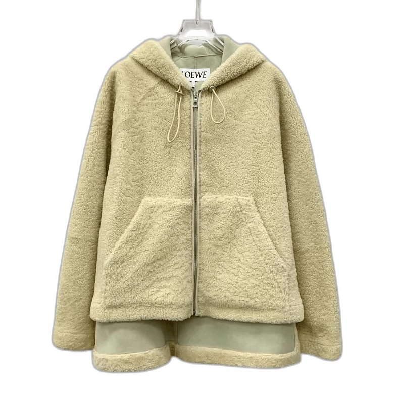 Loewe Loewe Beige Wool Hooded Zip Jacket Size XS / US 0-2 / IT 36-38 - 1 Thumbnail