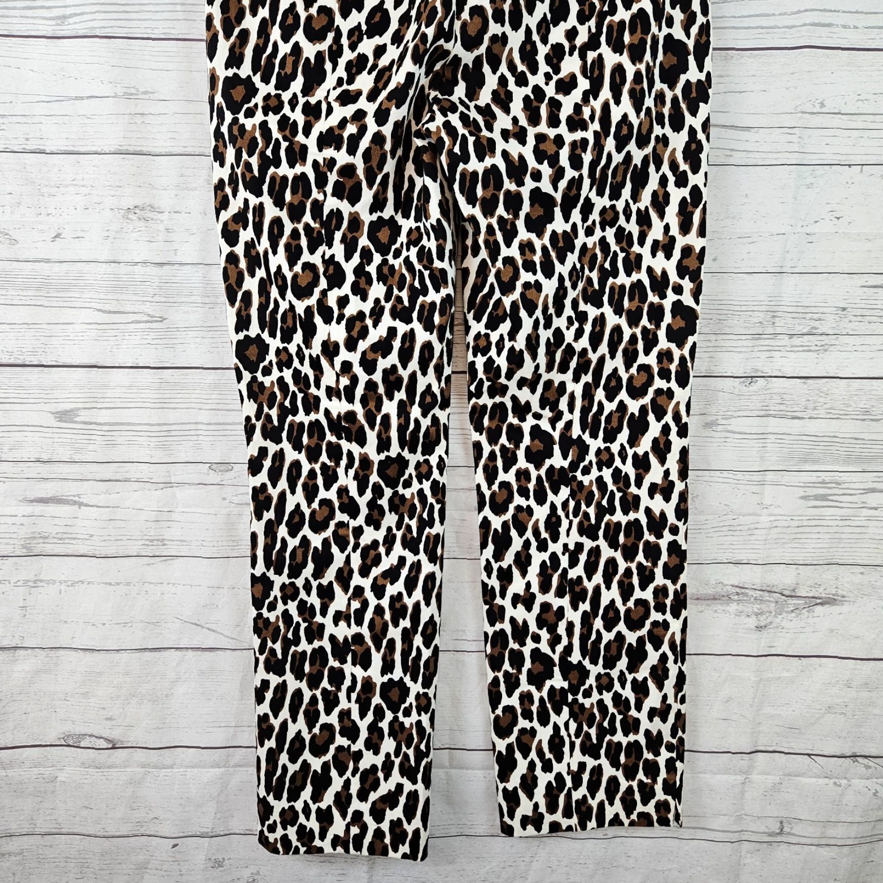 J.Crew J Crew Womens Pant Remi Leopard Sz 4 Black Brown Side Zip High Rise Size 27" / US 4 / IT 40 - 5 Thumbnail