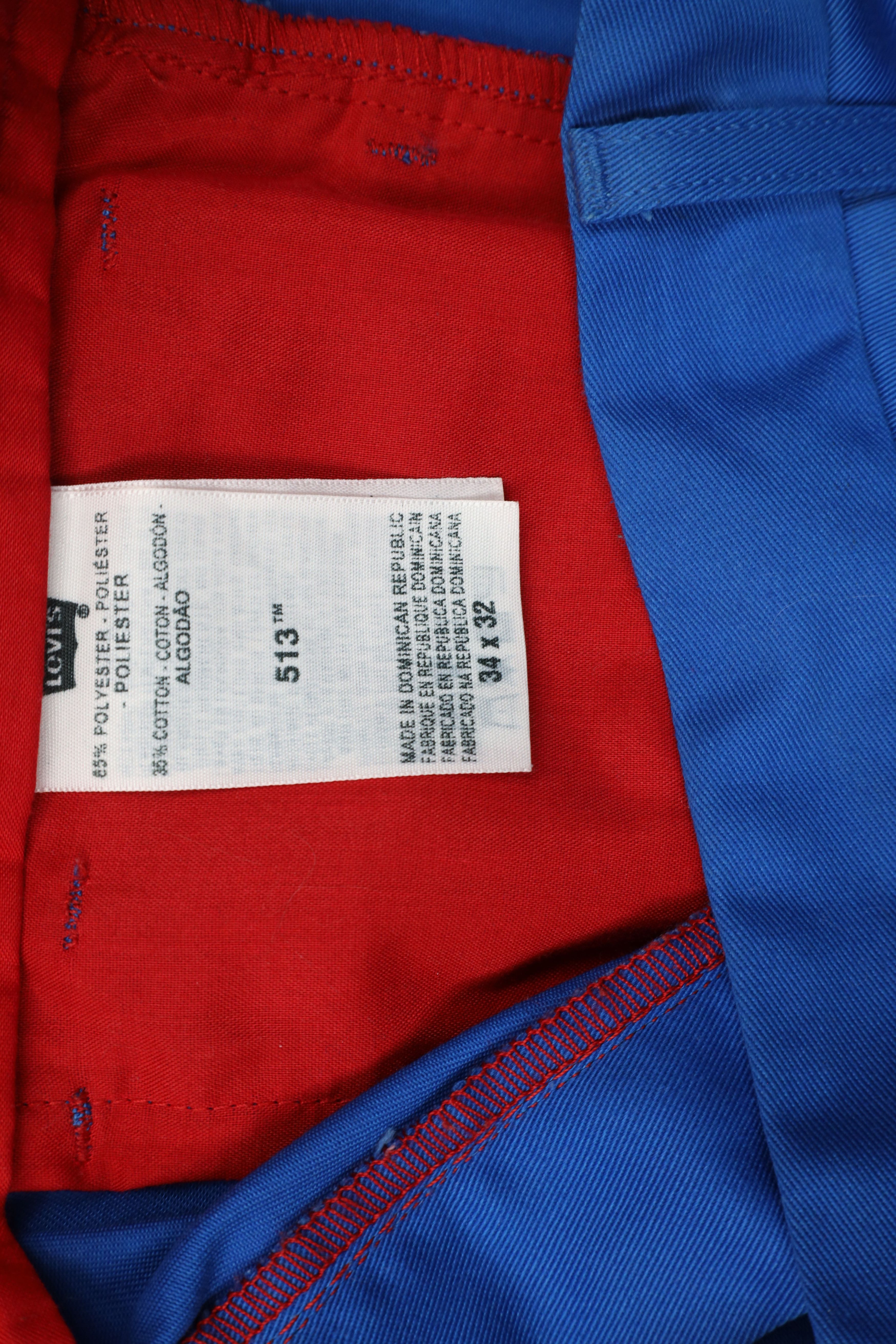 Levi's × Vintage Vintage Y2K Levis 513 Sta Prest Slim Straight Leg Jeans Blue Size US 34 / EU 50 - 9 Thumbnail