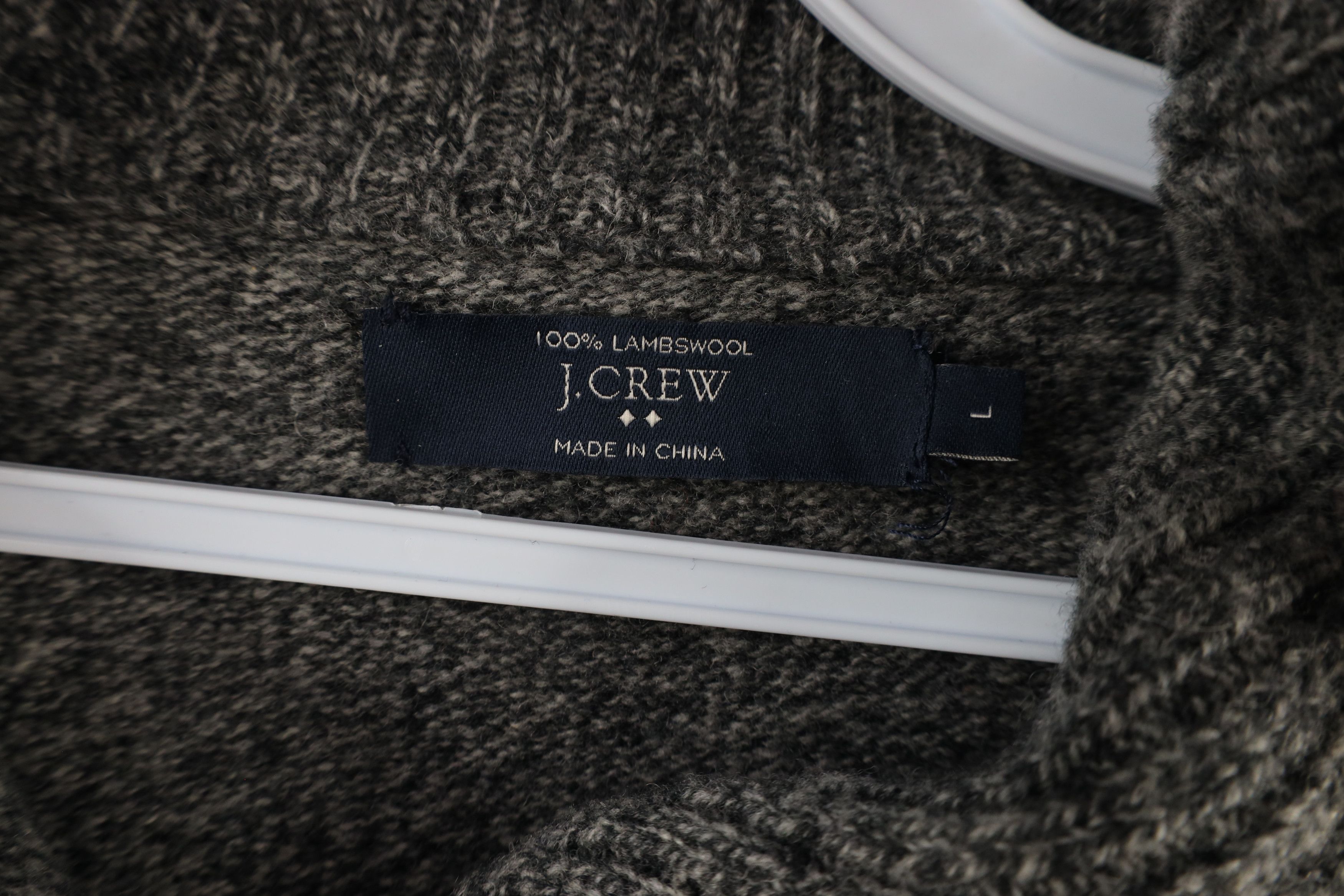 J.Crew × Vintage J Crew Lambswool Shawl Collar Henley Sweater Heather Gray Size US L / EU 52-54 / 3 - 4 Thumbnail
