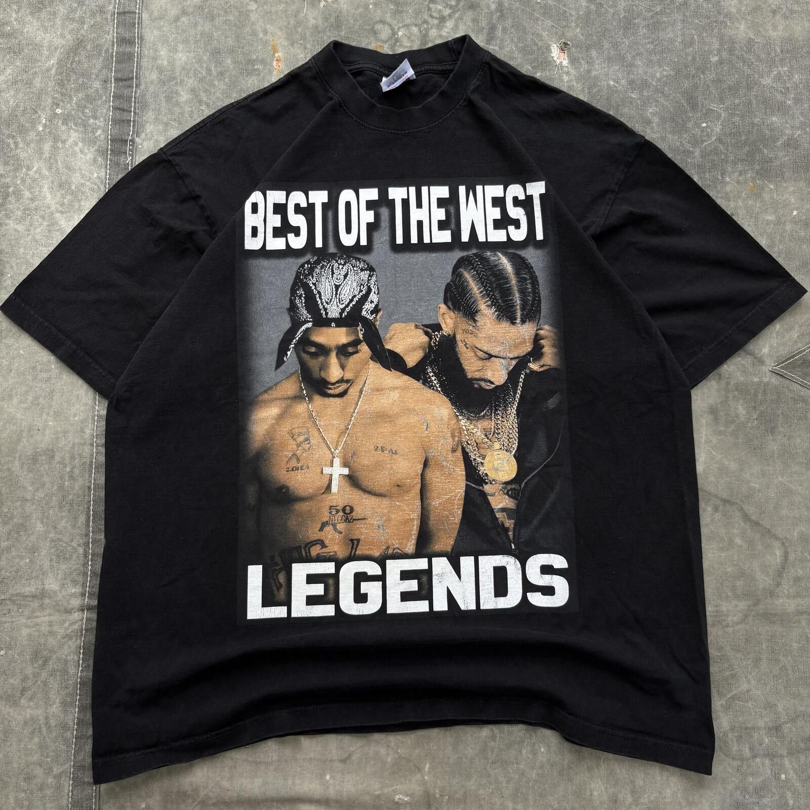 Rap Tees Vintage Y2K Best Of The West Tupac Nipsey Hussle Rap Shirt Size US XXL / EU 58 / 5 - 1 Thumbnail