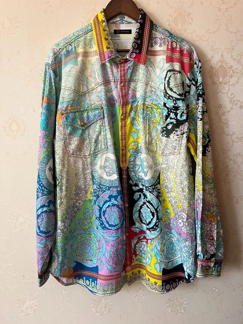 Versace Versace Colorful denim jacket jacket top Size US S / EU 44-46 / 1 - 4 Thumbnail