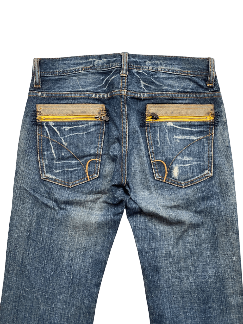 If Six Was Nine Flared Distressed Back Number Bush Pants Jeans Size 31" - 6 Thumbnail