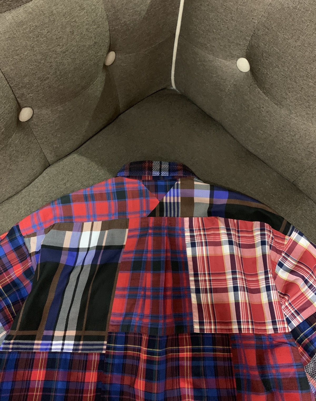 White Mountaineering White Mountaineering SS'19 Plaid Patchwork Polo Size US M / EU 48-50 / 2 - 11 Thumbnail