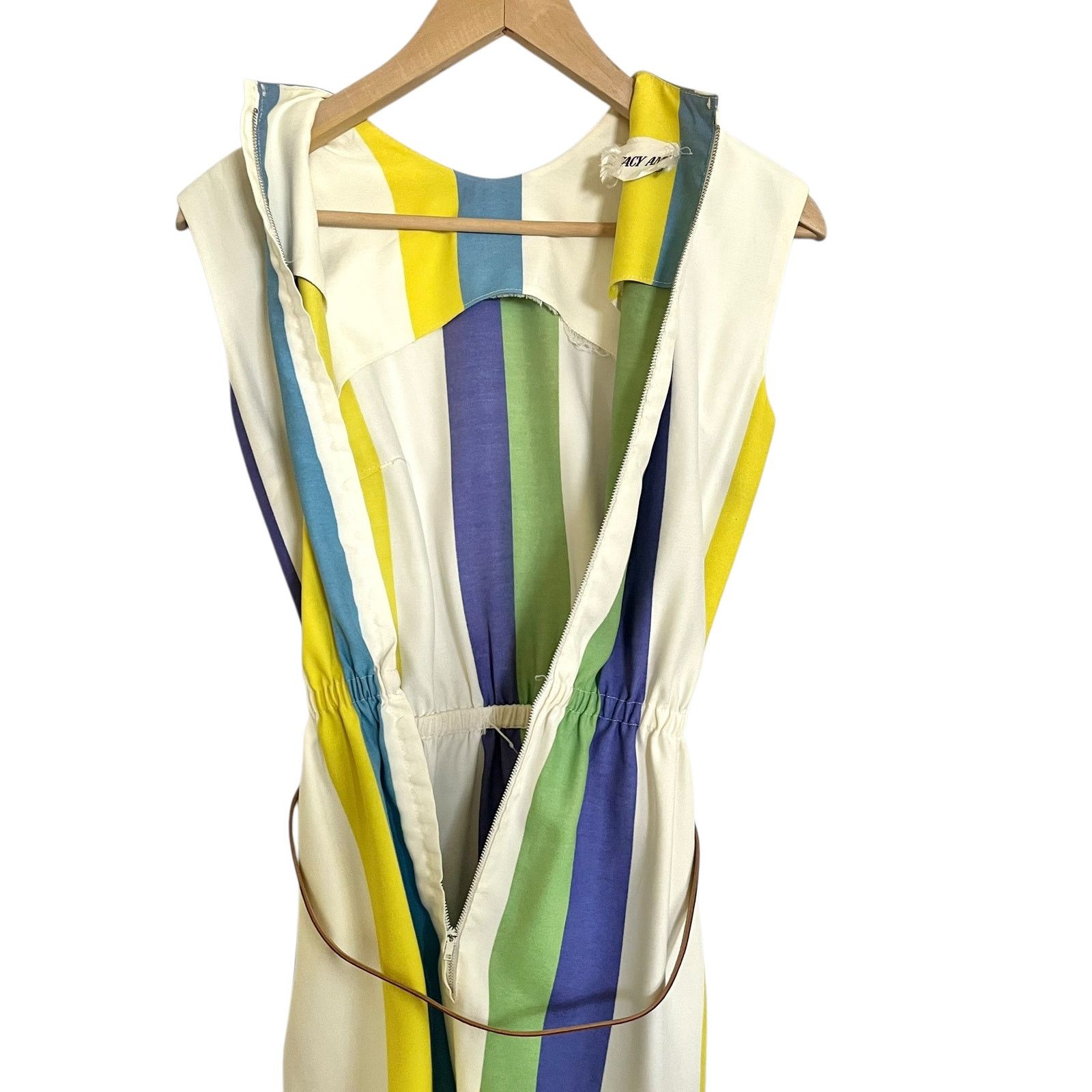 Vintage Vintage Stacy Ames 1960s Striped Sleeveless Sheath Dress Size S / US 4 / IT 40 - 3 Thumbnail