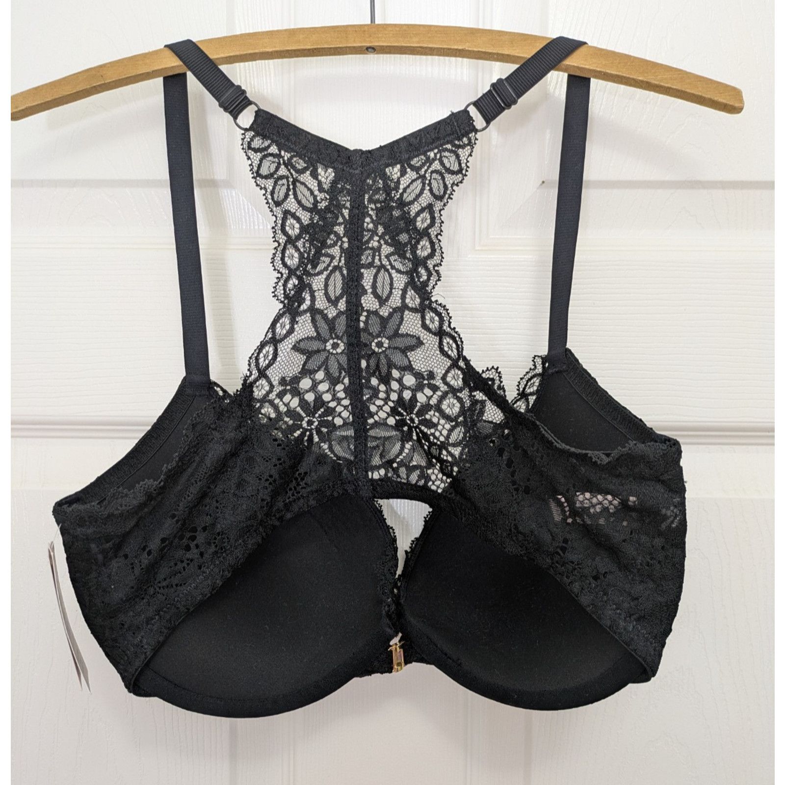 Target Basics Women's Racerback Lace Push-Up Bra Black 34DD Underwire Size ONE SIZE - 2 Thumbnail
