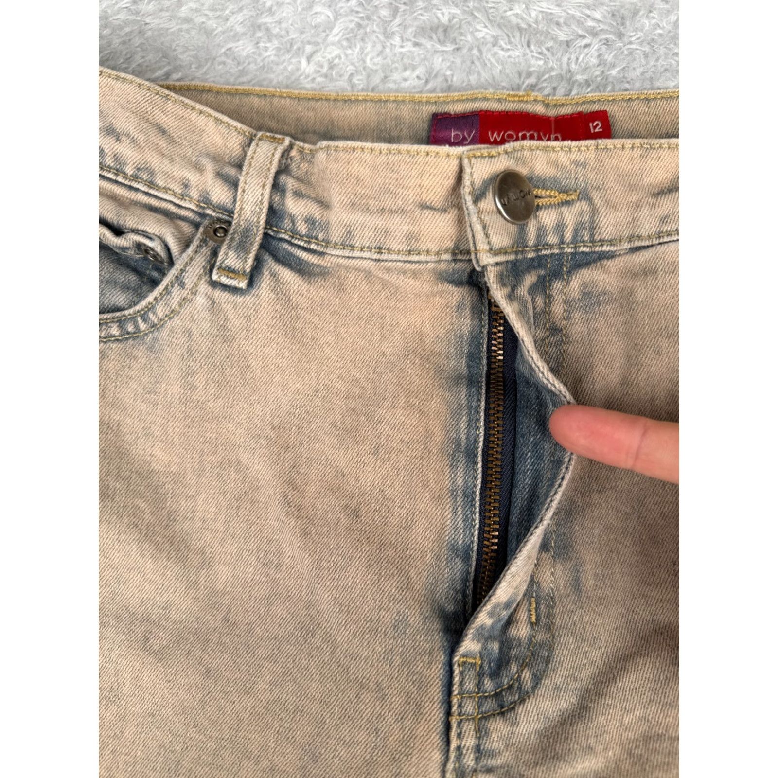 Vintage Womyn Jeans Ladies 30x26 Beige Cotton Blend Bootcut Wide Leg Mid Rise Regular 10 Casual Everyday Jeans Womens Size 32" / US 10 / IT 46 - 5 Thumbnail