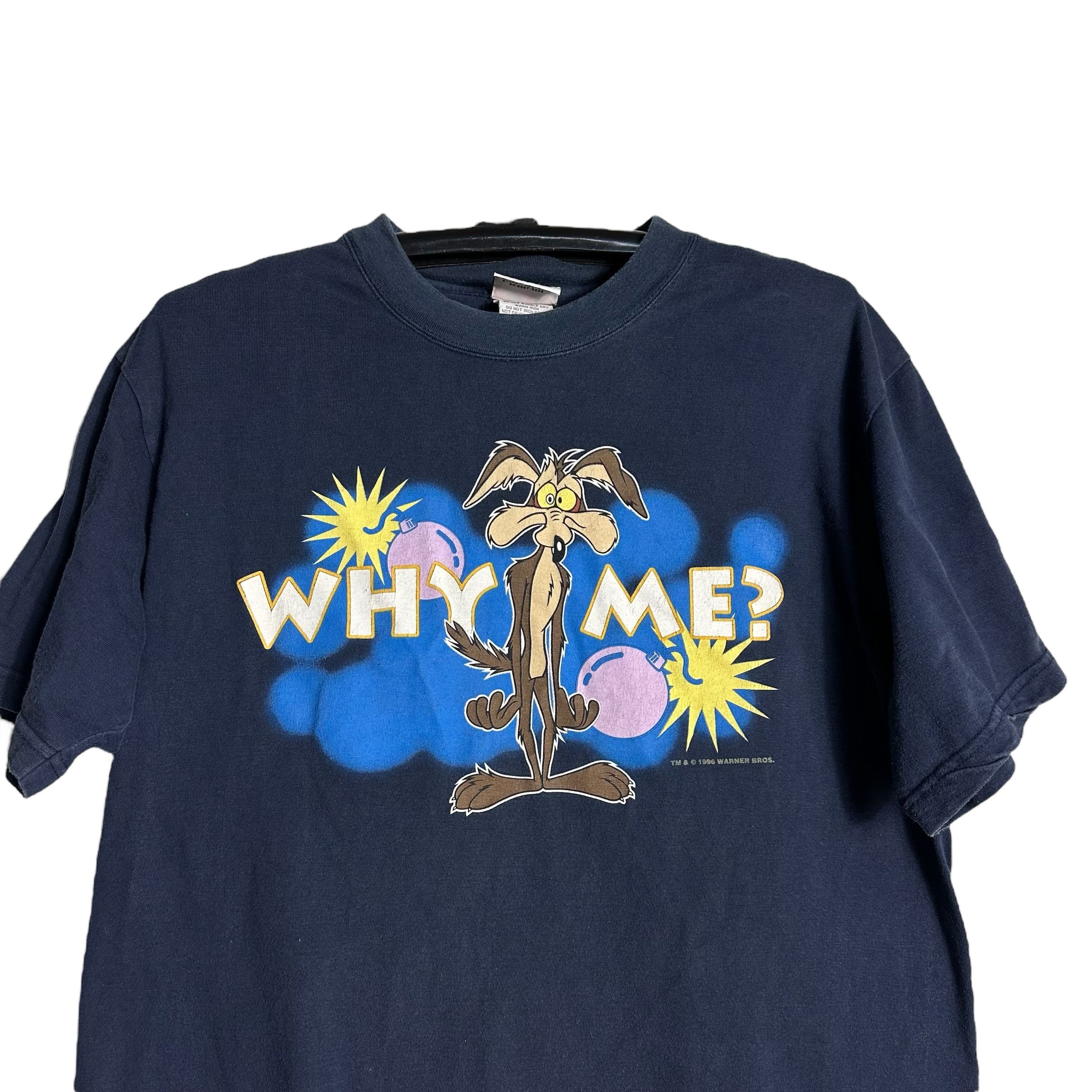 Warner Bros 🔥RARE🔥Vintage 1996 Wile E. Coyote Looney Tunes T-shirt Size US L / EU 52-54 / 3 - 2 Thumbnail