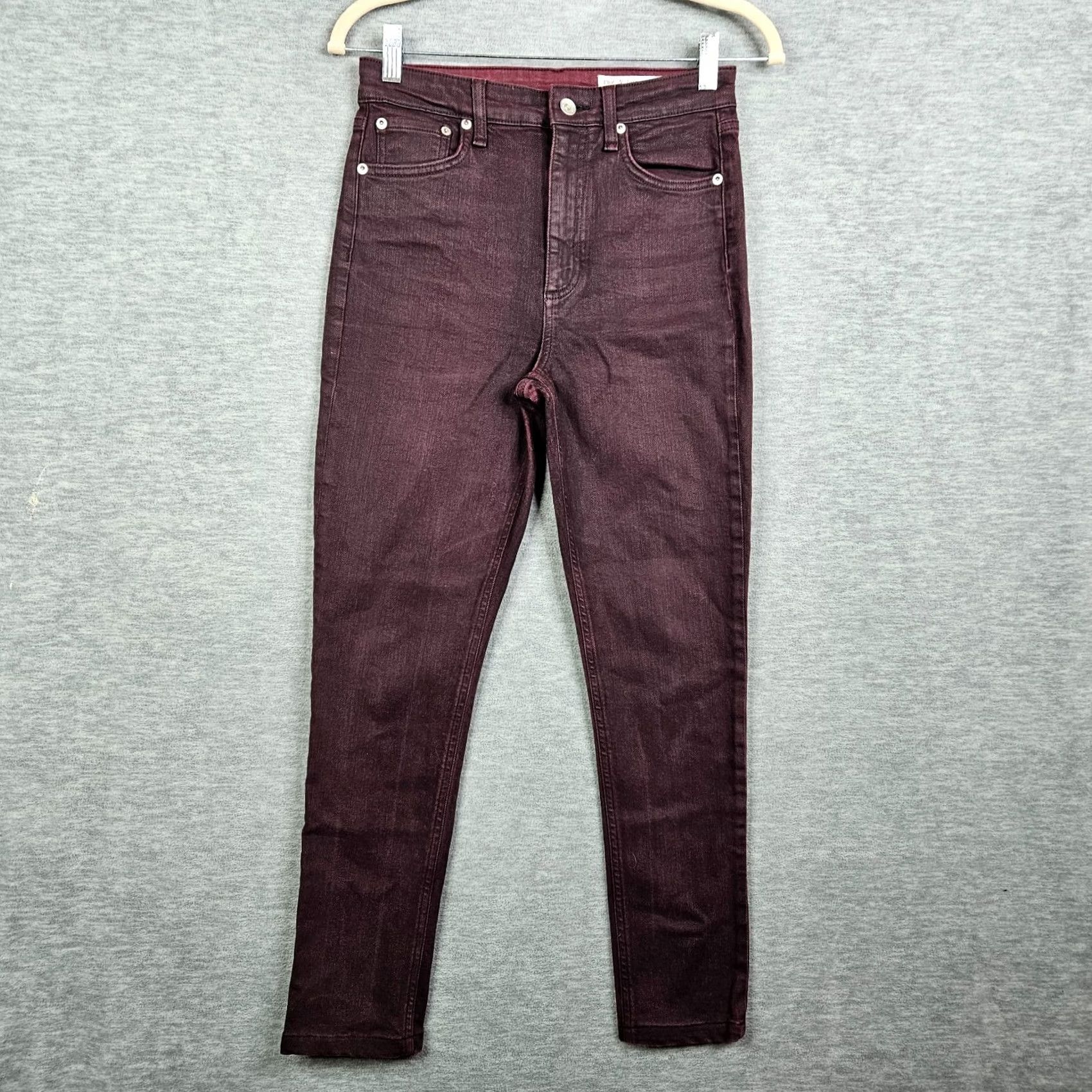 Rag & Bone rag & bone Women's Jeans Size 27 Skinny Denim Purple High-Rise Coated 5-Pocket Regular Rise Vintage: No Size 27" / US 4 / IT 40 - 2 Thumbnail