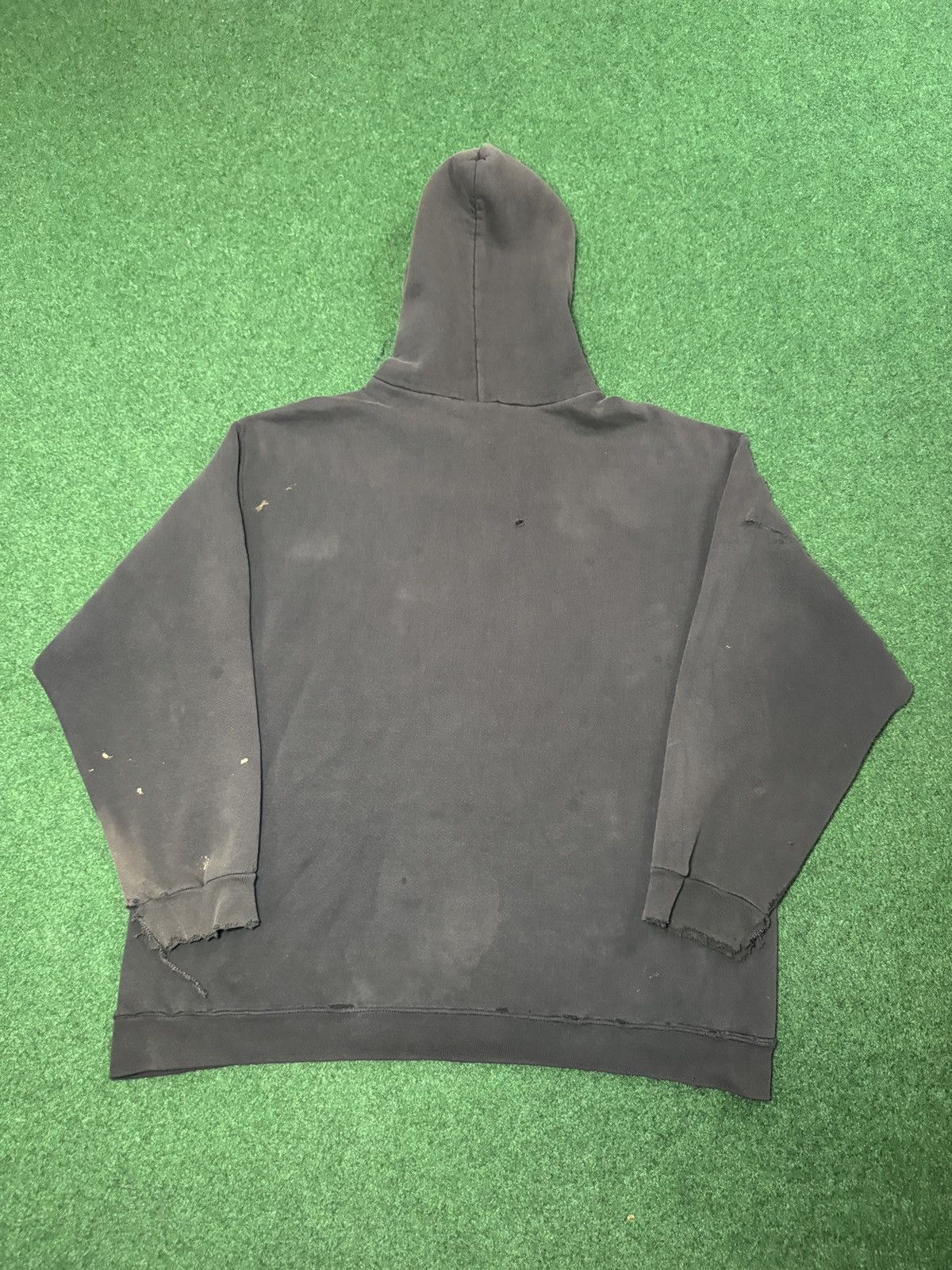 Vintage Vtg 90s Faded Black Distressed Baggy Hip Hop Skater Hoodie Size US L / EU 52-54 / 3 - 3 Thumbnail