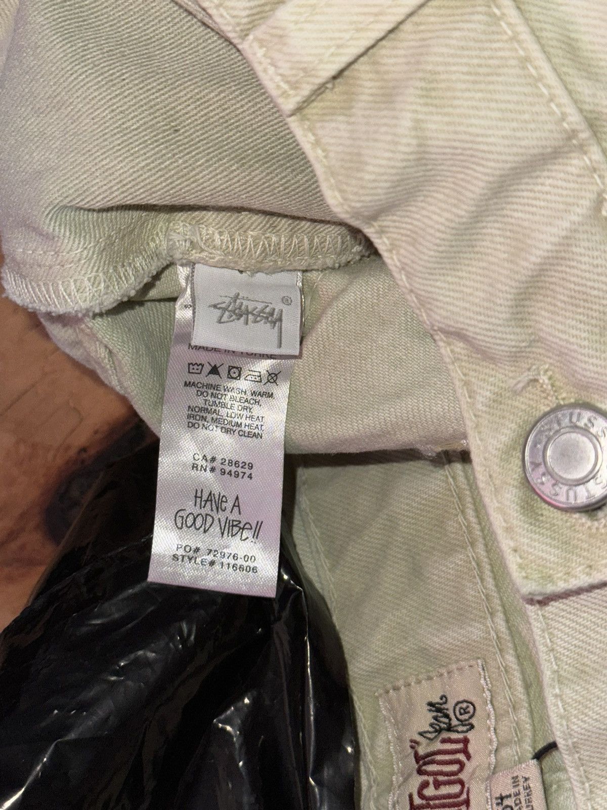 image of Stussy Size 34 Big Ol Jeans in Cream, Men's