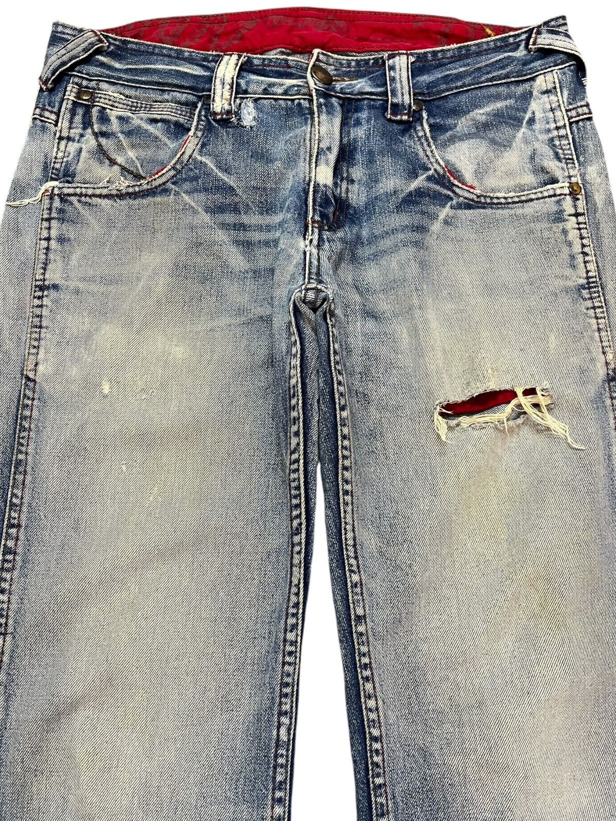 Wrangler Vintage Wrangler Faded Grunge Distressed Denim Size US 33 - 2 Thumbnail