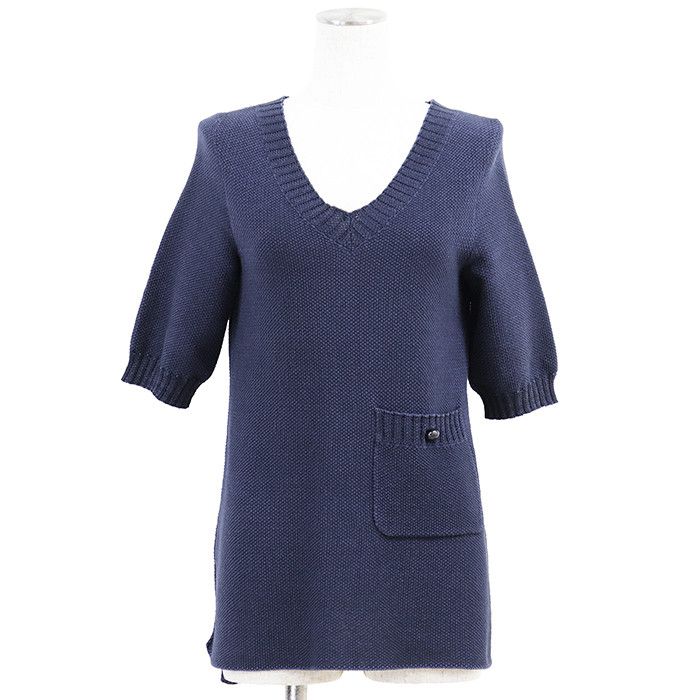 Chanel Chanel Chanel Cotton Knit Top Textile Tops P51263 DUTY FREE for USA Size ONE SIZE - 1 Thumbnail