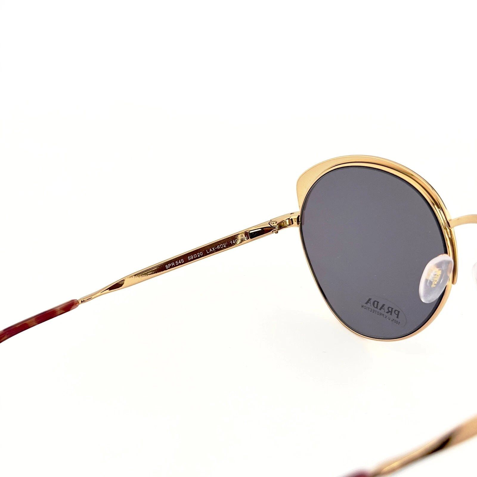 Prada PRADA 54S PR54SS CINEMA Oval Gold Black Violet Sunglasses Size ONE SIZE - 6 Thumbnail