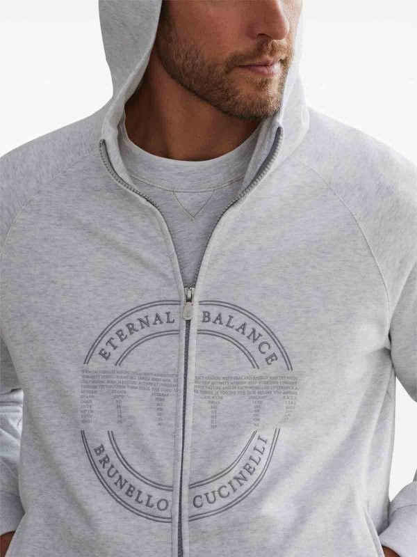 Brunello Cucinelli o1y0526 Hoodie in Light Gray Size US M / EU 48-50 / 2 - 2 Thumbnail