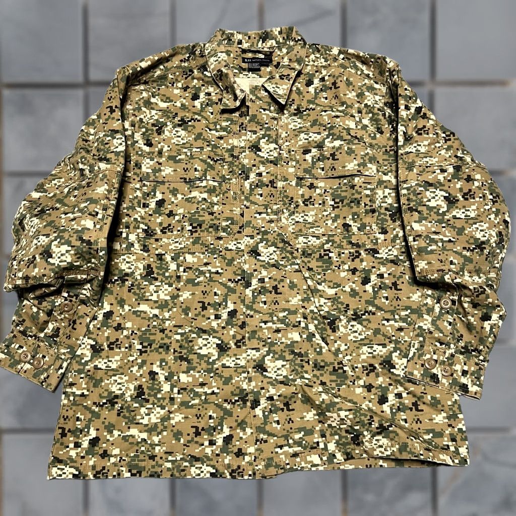 Vintage 5.11 Tactical Shirt Mens Large Taclite TDU Long Sleeve Shirt 72002 Camo Brown Padded elbows Mens L Regular Size US L / EU 52-54 / 3 - 1 Thumbnail