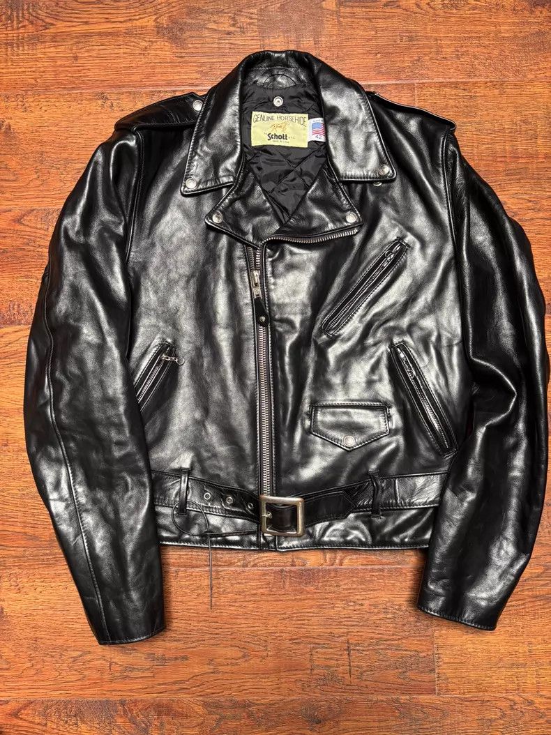 Schott Schott 618HH classic horseskin cable-stayed motorcycle lea Size US XL / EU 56 / 4 - 1 Thumbnail