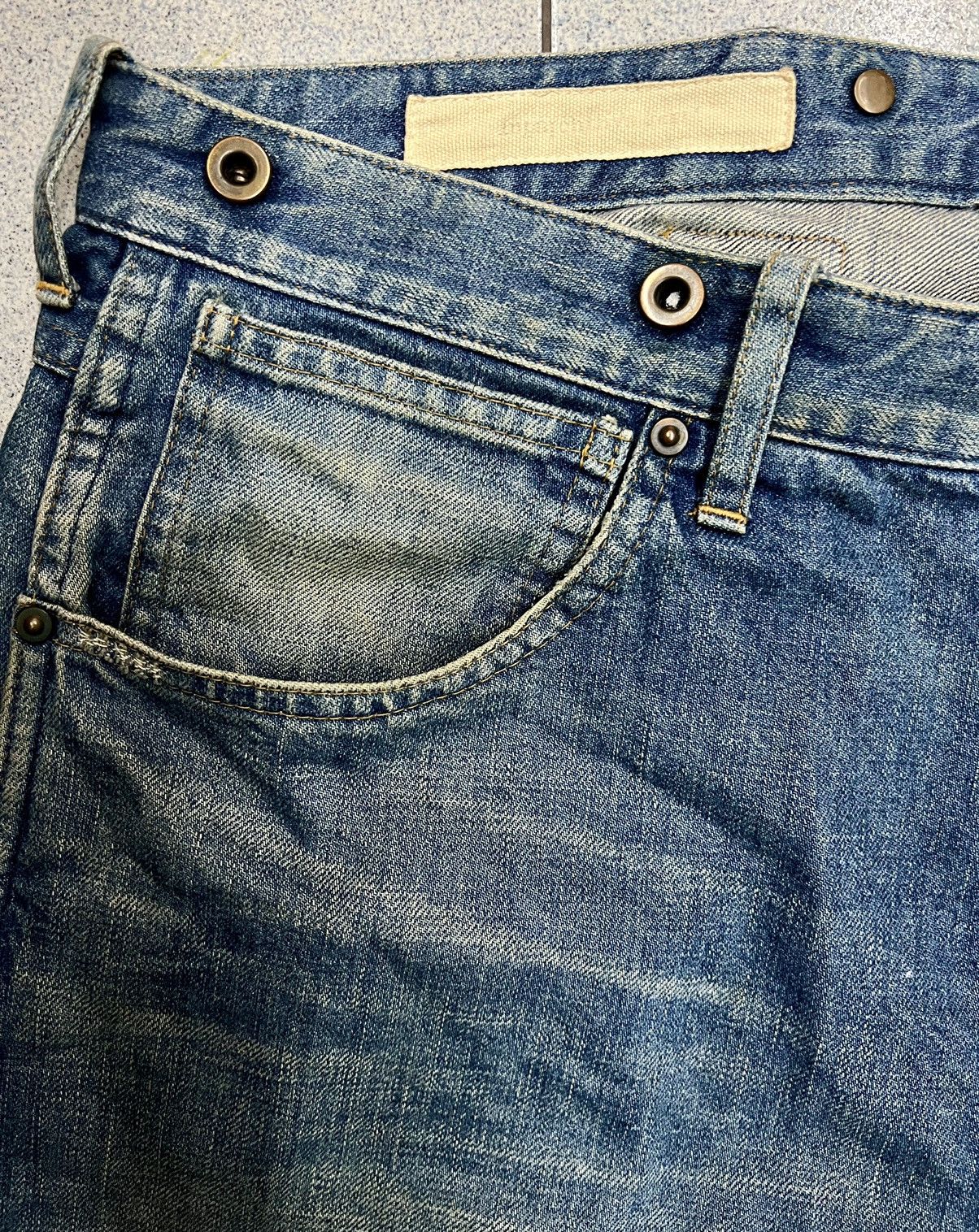 Beauty Beast × Japanese Brand VINTAGE SHIMAMURA BUCKLE BACK FLARE DENIM Size US 35 - 4 Thumbnail