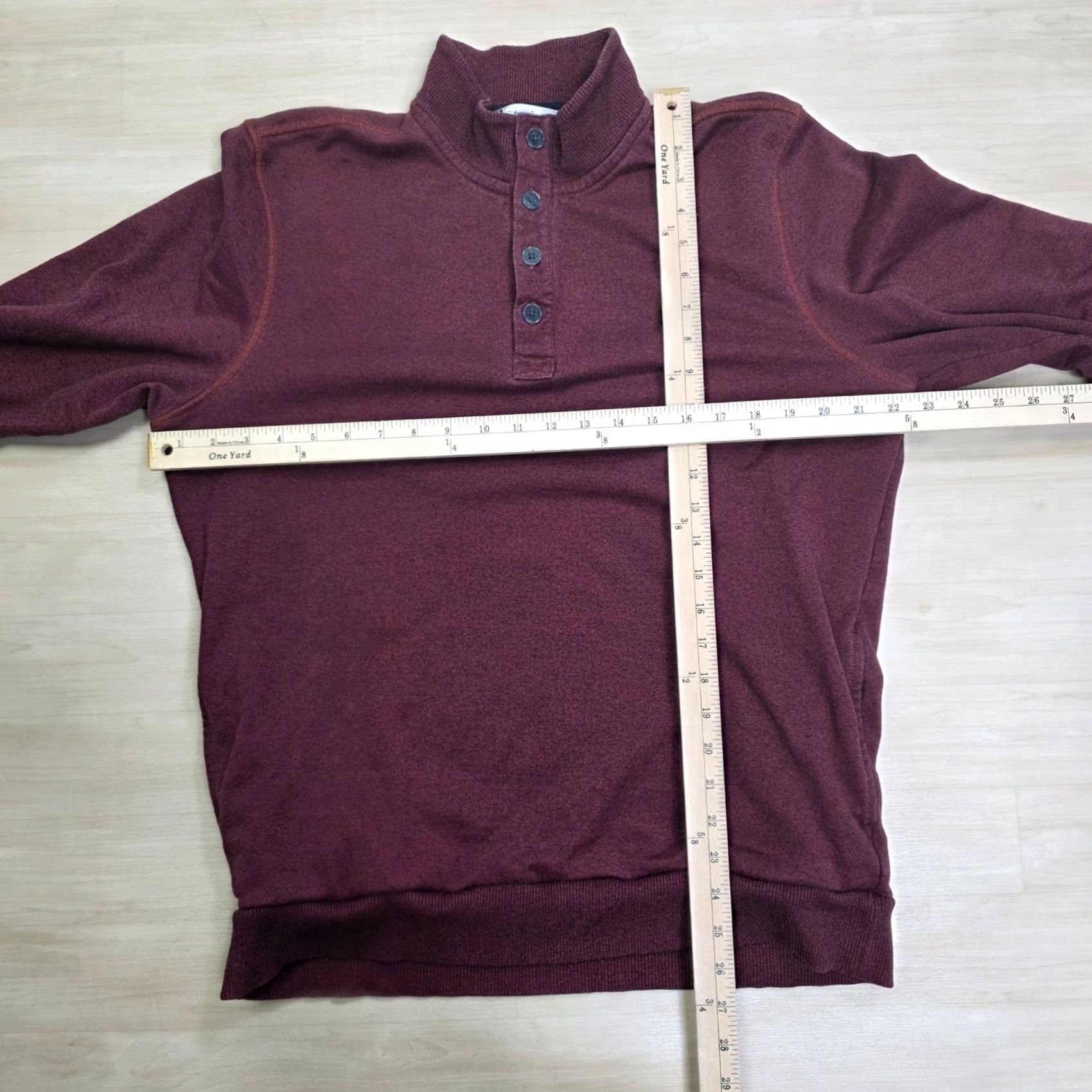 TravisMathew Travis Mathew Maroon Quarter Button Pullover Sweatshirt - Large Size US L / EU 52-54 / 3 - 5 Thumbnail