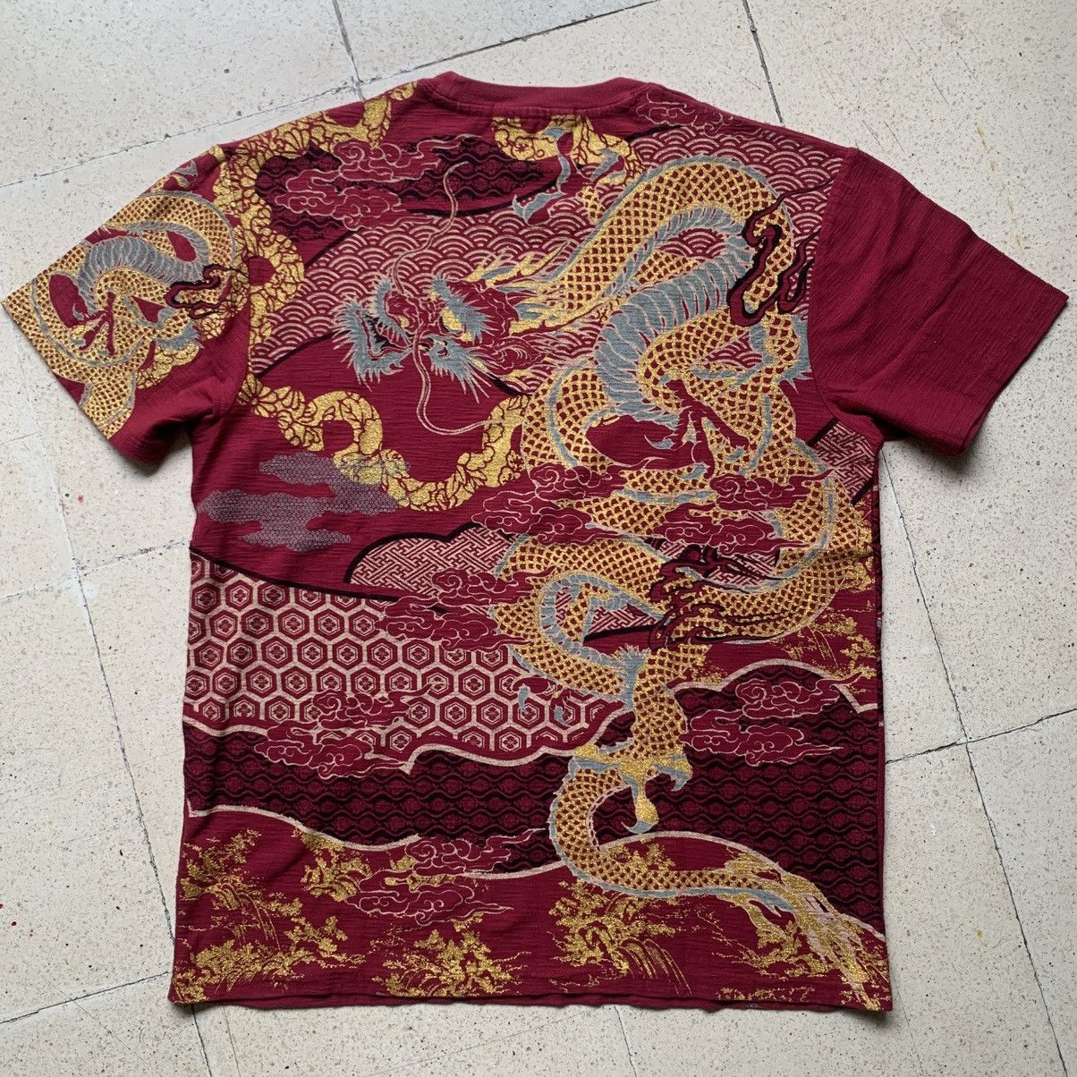 Karakuri Tamashii Vtg 2000's japanese sukajan souvenir gold dragon print Size US L / EU 52-54 / 3 - 4 Thumbnail