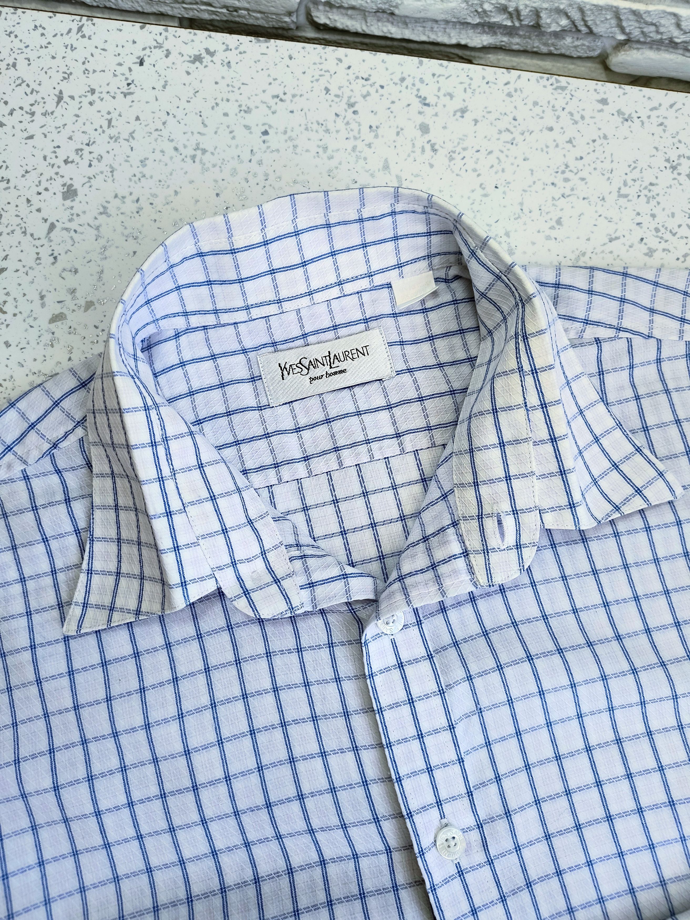 Saint Laurent Paris × Yves Saint Laurent Vintage Yves Saint Laurent Check Light Shirt Size US M / EU 48-50 / 2 - 8 Thumbnail