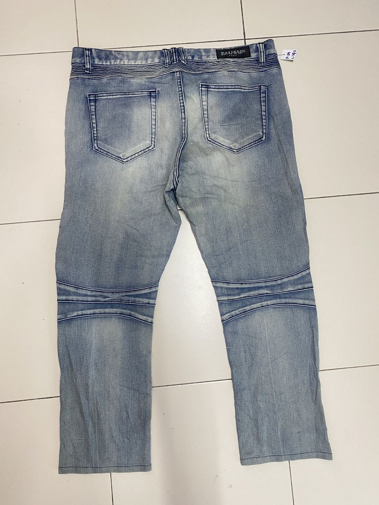 Balmain Men's Balmain Biker Denim Jeans . Hard To Find Style. Size US 39 - 11 Thumbnail