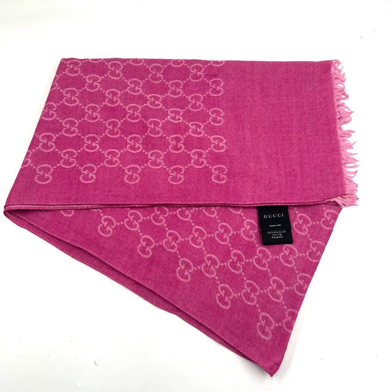 Gucci Gucci/Fuchsia Pink Double G Print Reversible Scarf/ Size ONE SIZE - 2 Thumbnail