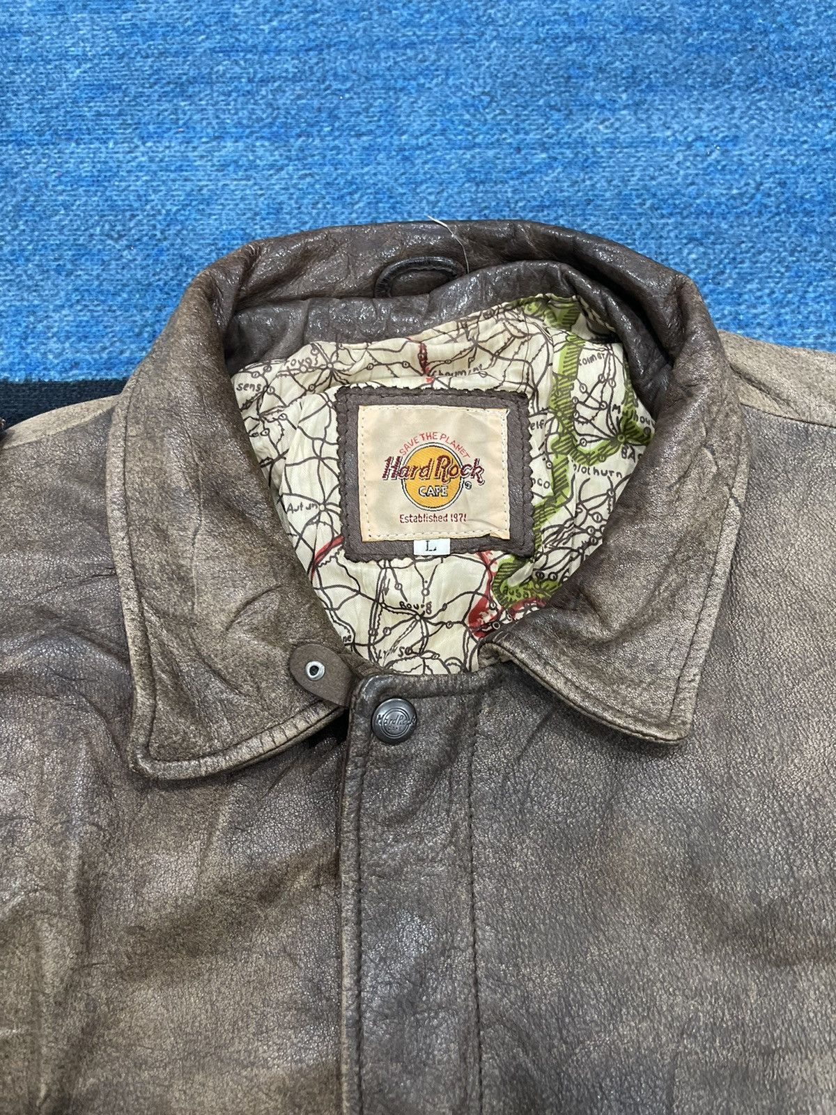 Hard Rock Cafe Vintage Hard Rock Cafe Leather Bomber Jacket Size US L / EU 52-54 / 3 - 8 Thumbnail