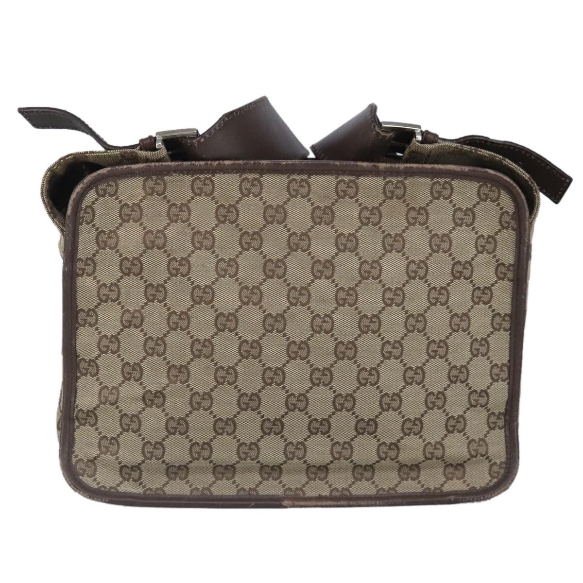 Gucci GUCCI GG Canvas Shoulder Bag Beige Silver Size ONE SIZE - 3 Thumbnail
