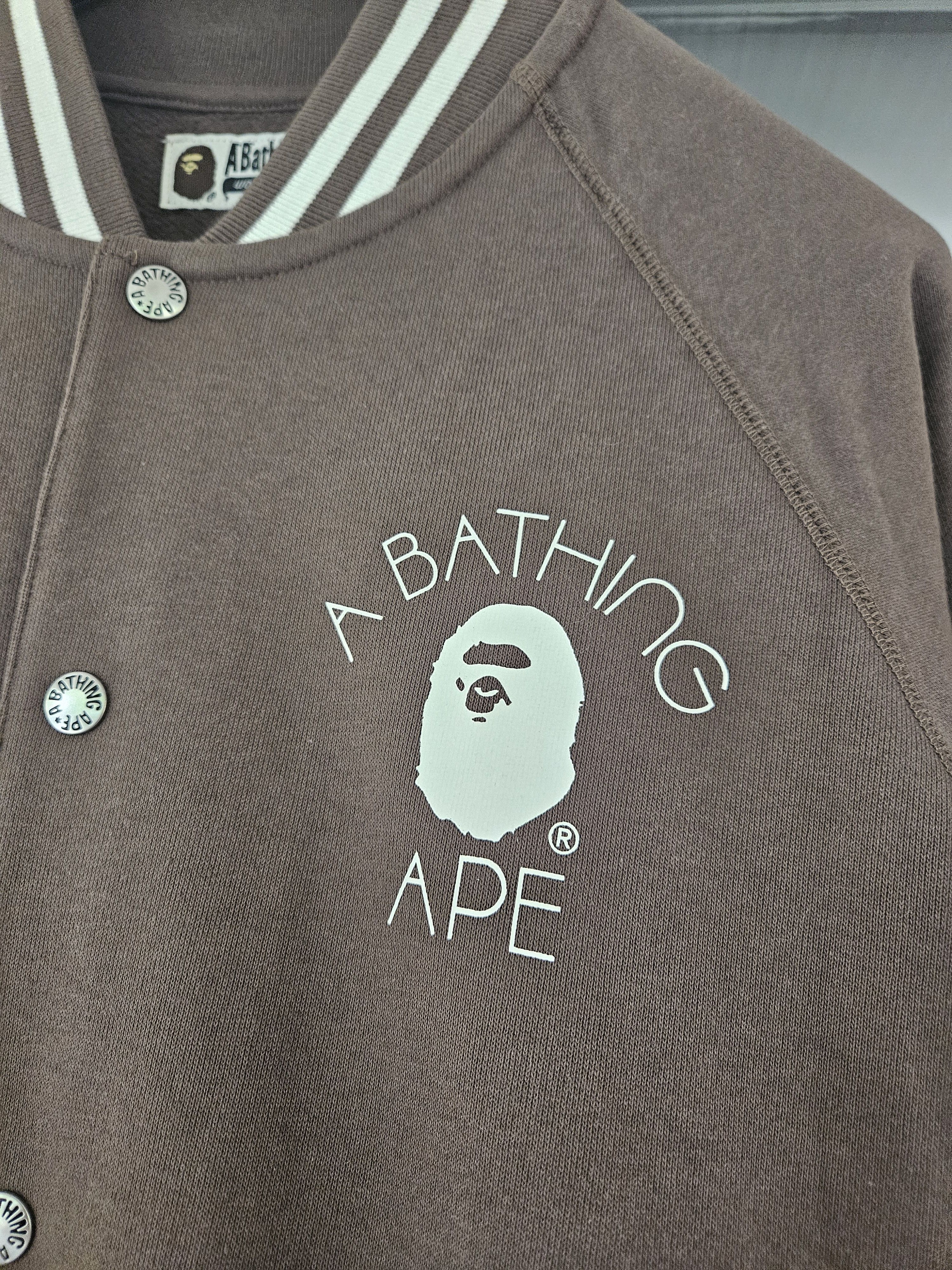 Bape Olive Green Varsity Bomber Jacket Size US XL / EU 56 / 4 - 2 Thumbnail