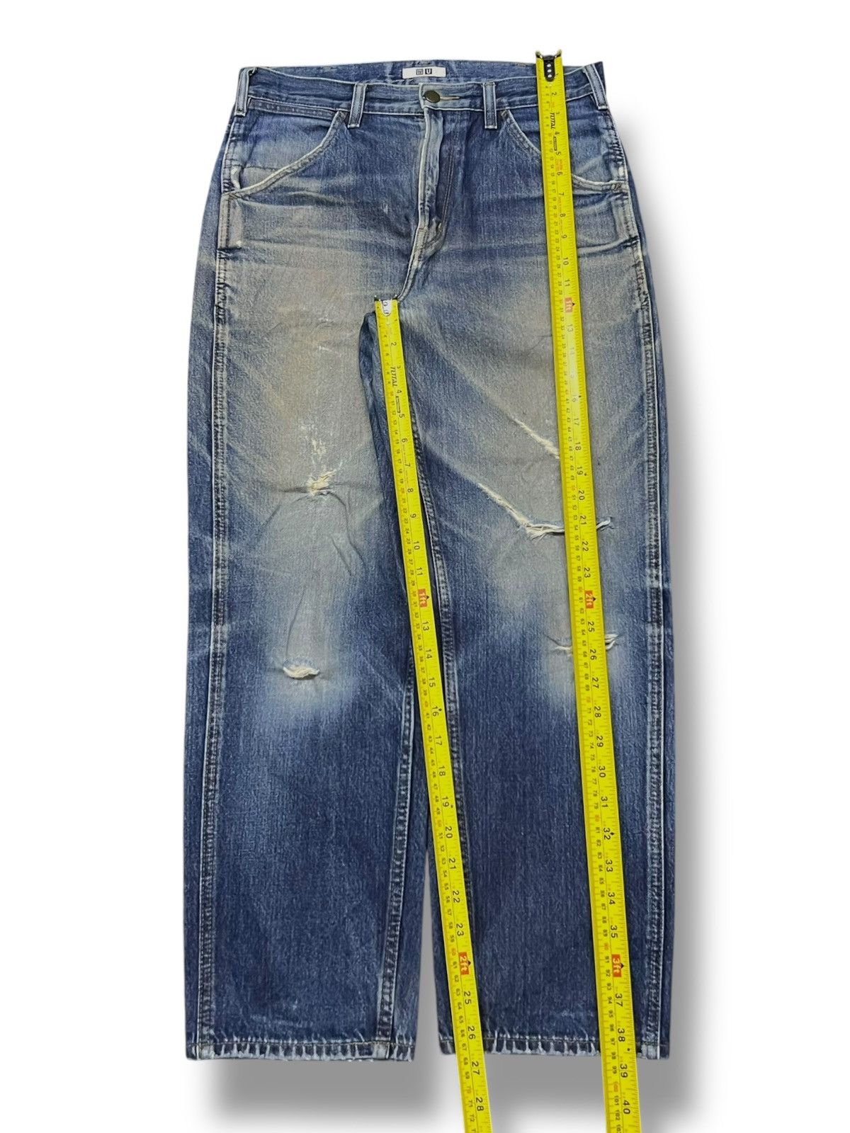 Uniqlo Vintage Uniqlo Japan - Faded Mud Wash, Distressed Denim Size US 32 / EU 48 - 11 Thumbnail
